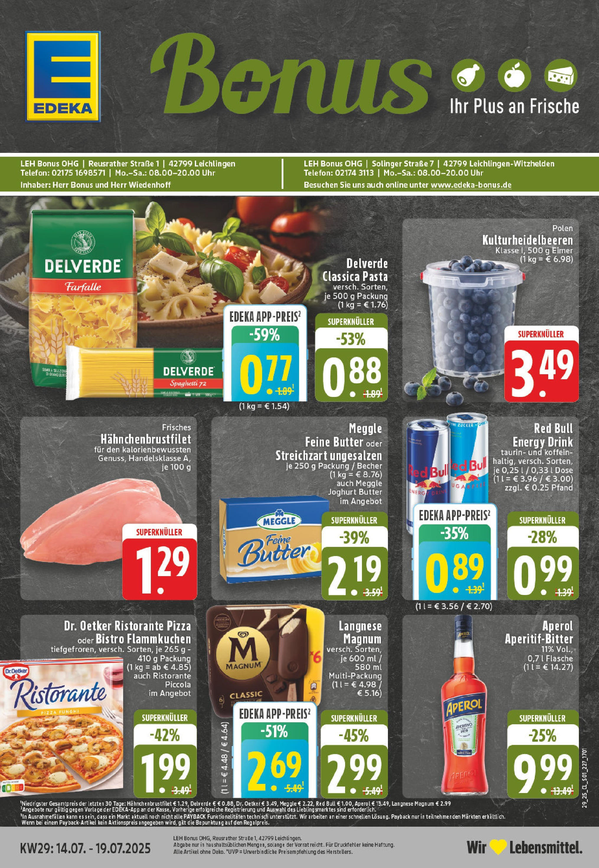 Edeka prospekt Leichlingen-Witzhelden	 (ab 13.07.2025) » Angebote Online | Seite: 1 | Produkte: Red bull, Energy, Butter, Zucker