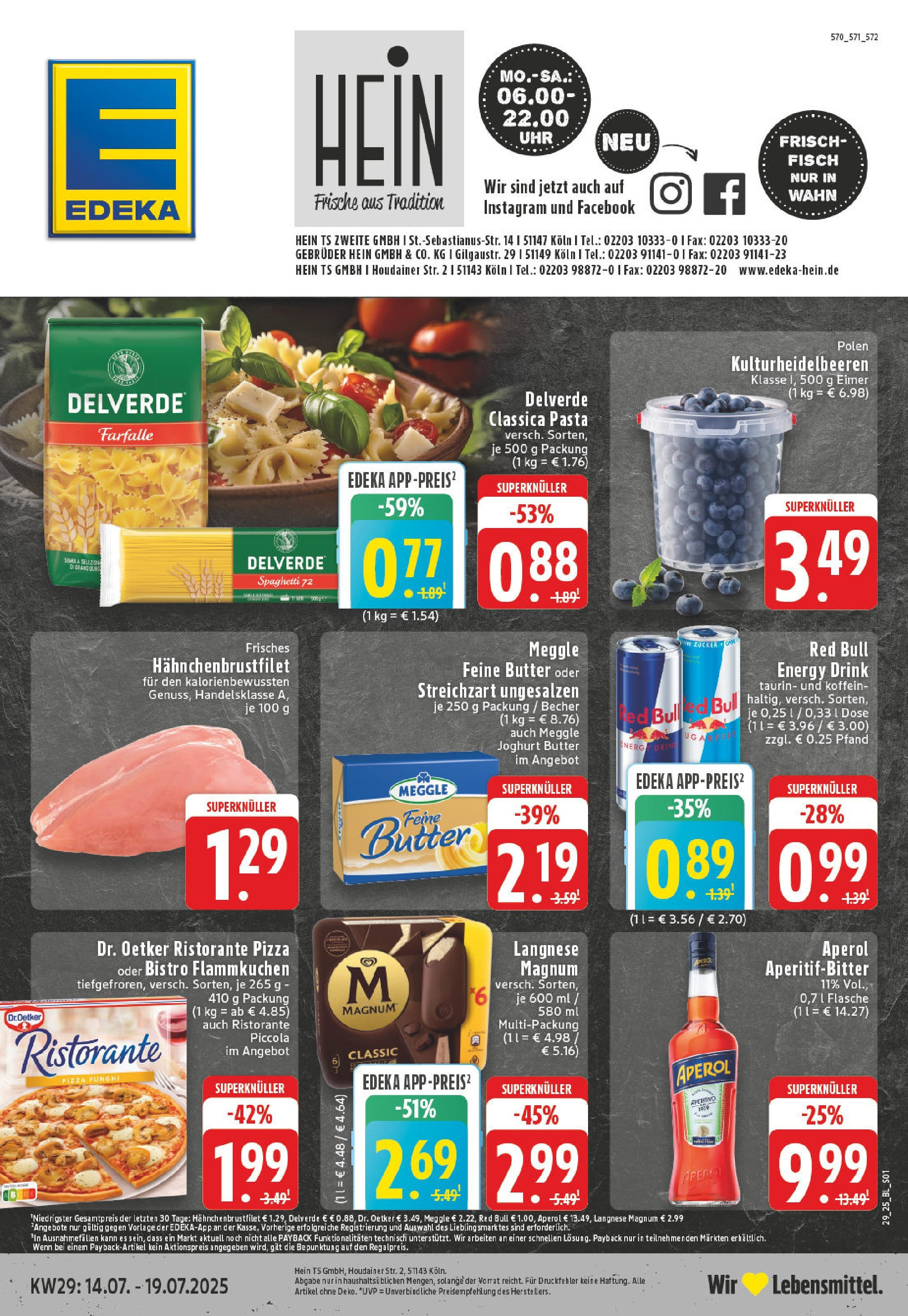Edeka prospekt Köln	 (ab 14.07.2025) » Angebote Online | Seite: 1 | Produkte: Red bull, Zucker, Pasta, Aperol