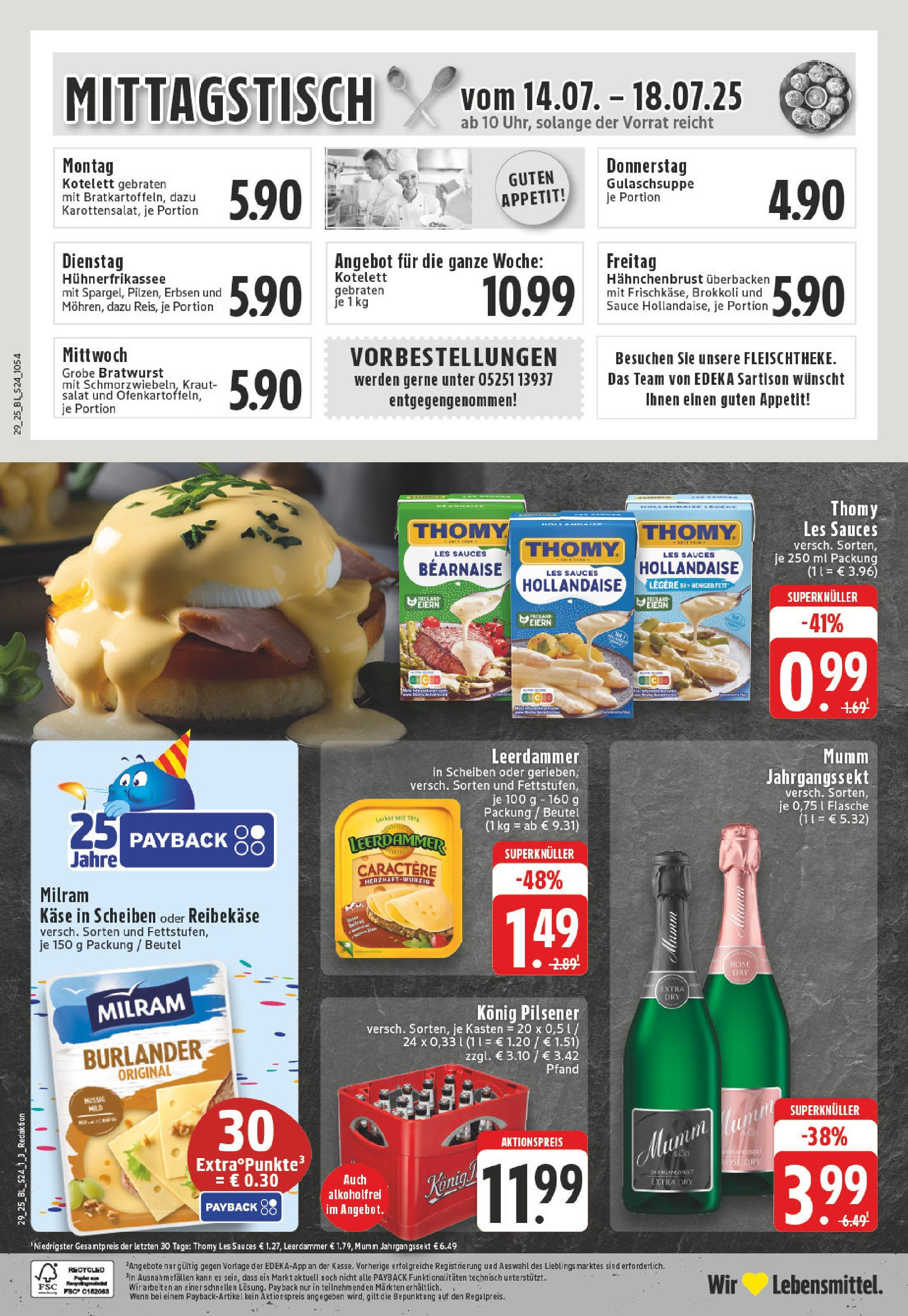 Edeka prospekt Borchen	 (ab 13.07.2025) » Angebote Online | Seite: 24 | Produkte: Konig pilsener, Käse, Bratwurst, Leerdammer