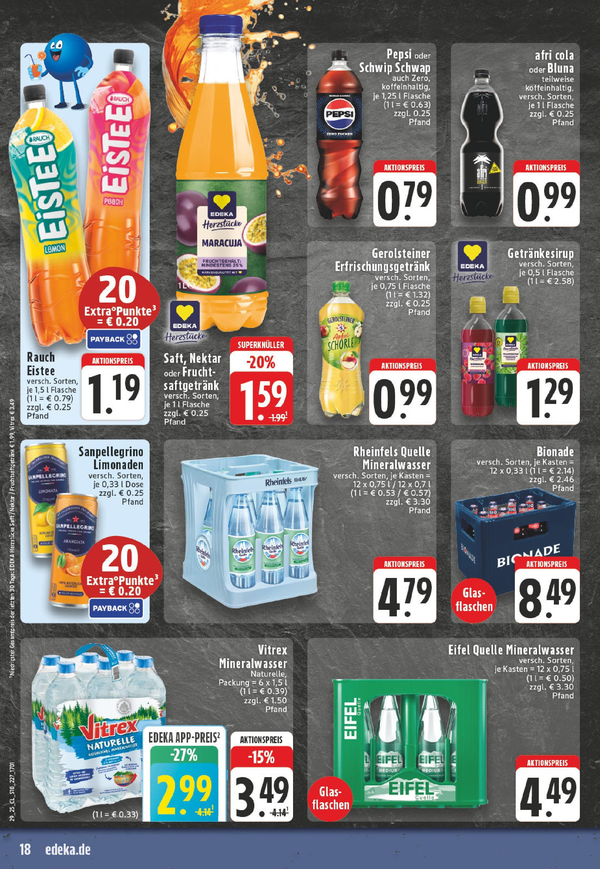 Edeka prospekt Leichlingen-Witzhelden	 (ab 13.07.2025) » Angebote Online | Seite: 18 | Produkte: Schwip schwap, Bionade, Pepsi, Gerolsteiner