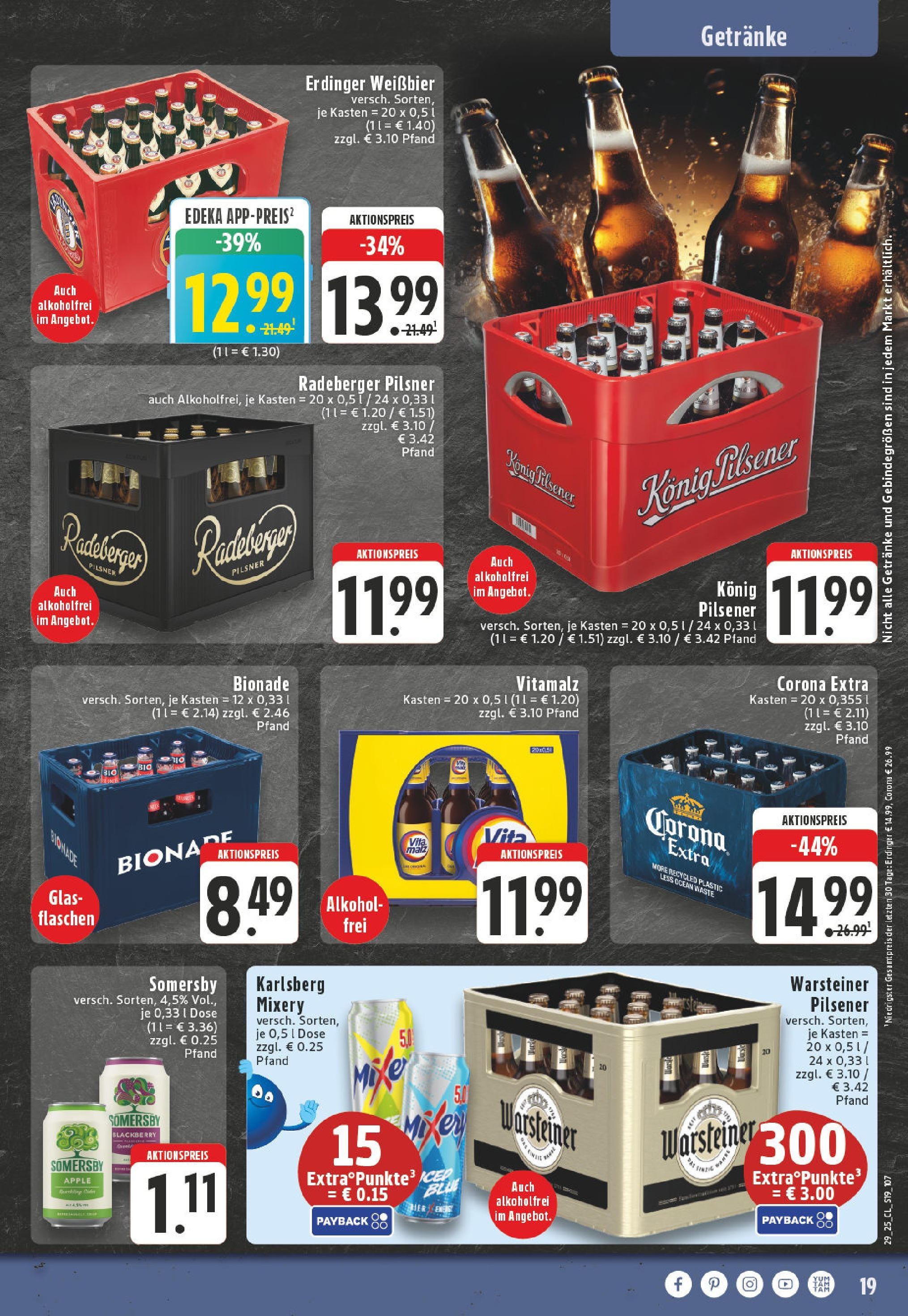 Edeka prospekt Würselen	 (ab 14.07.2025) » Angebote Online | Seite: 19 | Produkte: Erdinger, Bionade, Apple, Mixery