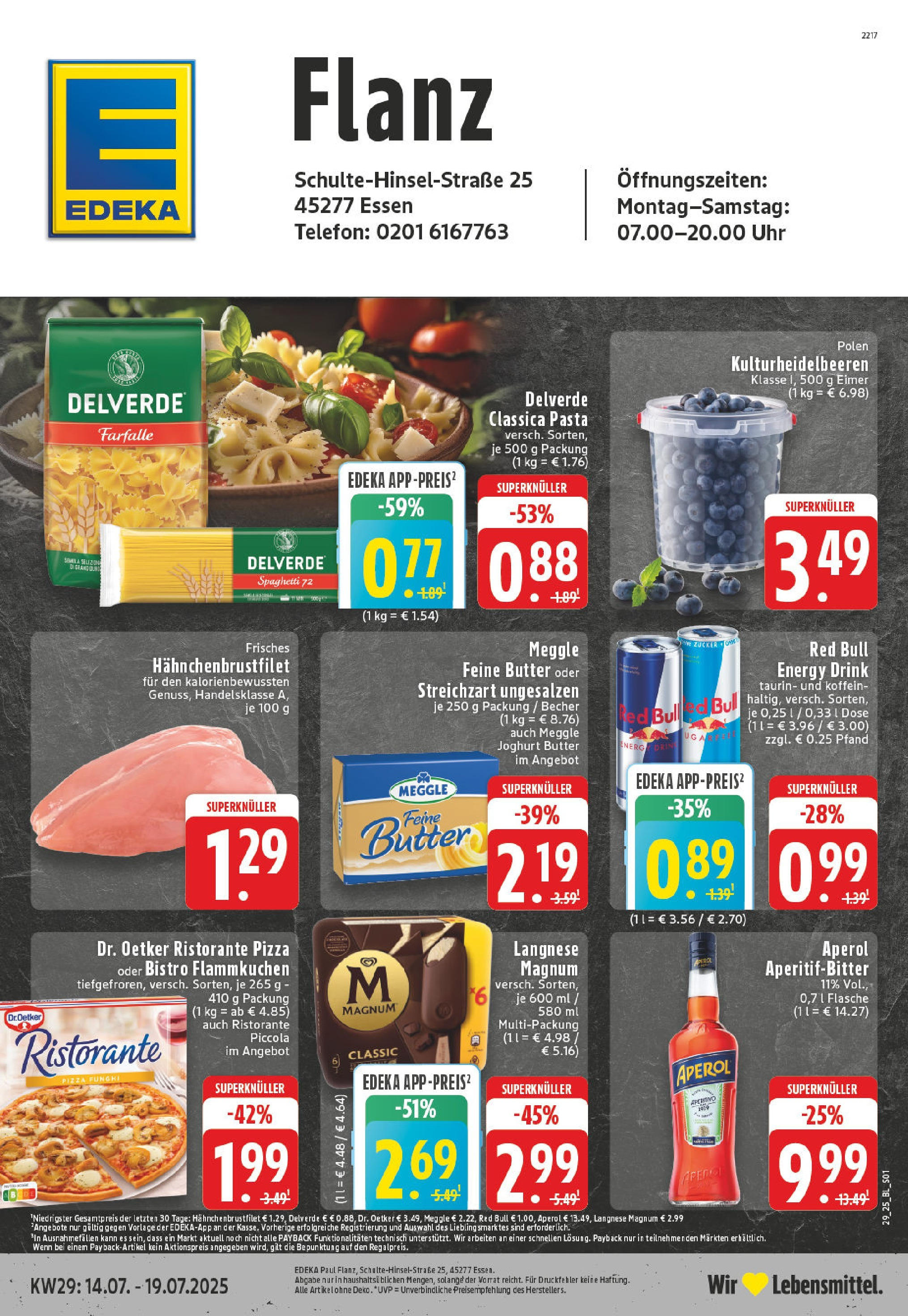 EDEKA Prospekt ab 14.07.2025 - Prospekt Essen Online Vorschau von dem Prospekt des Geschäftes Edeka, gültig ab dem 14.07.2025