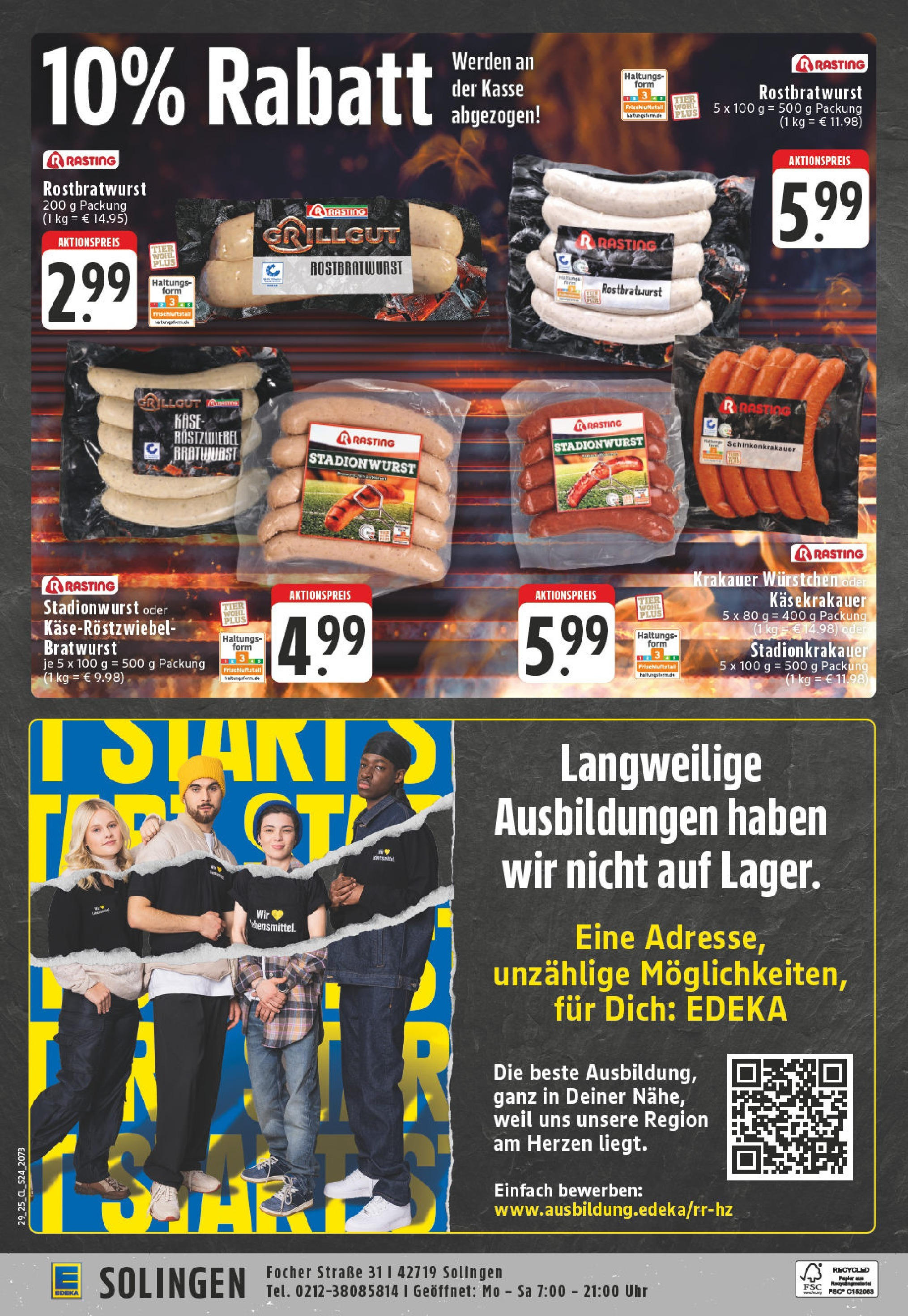 Edeka prospekt Solingen	 (ab 14.07.2025) » Angebote Online | Seite: 24 | Produkte: Käse, Bratwurst, Uhr