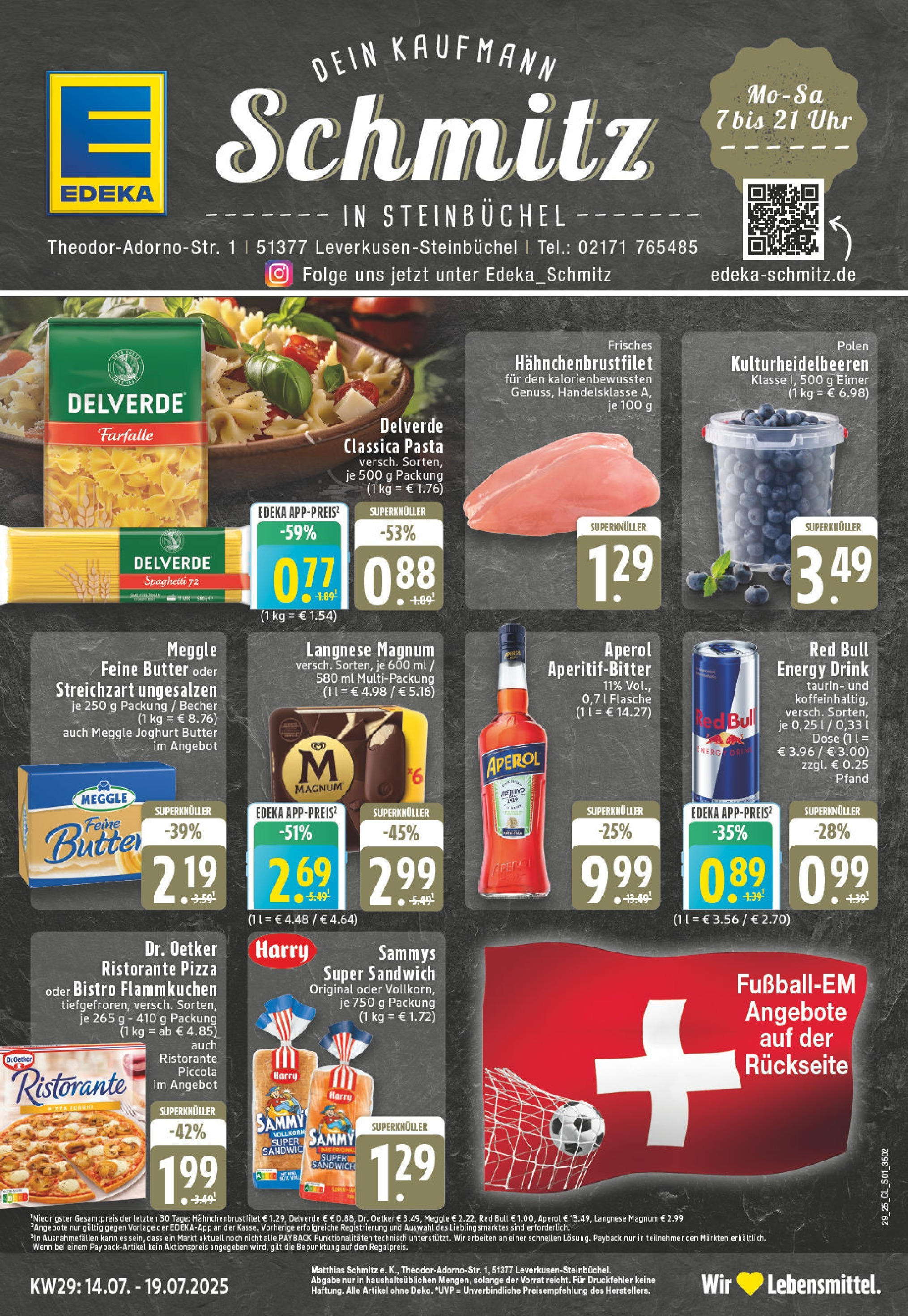 Edeka prospekt Leverkusen	 (ab 13.07.2025) » Angebote Online | Seite: 1 | Produkte: Joghurt, Pasta, Aperol, Uhr