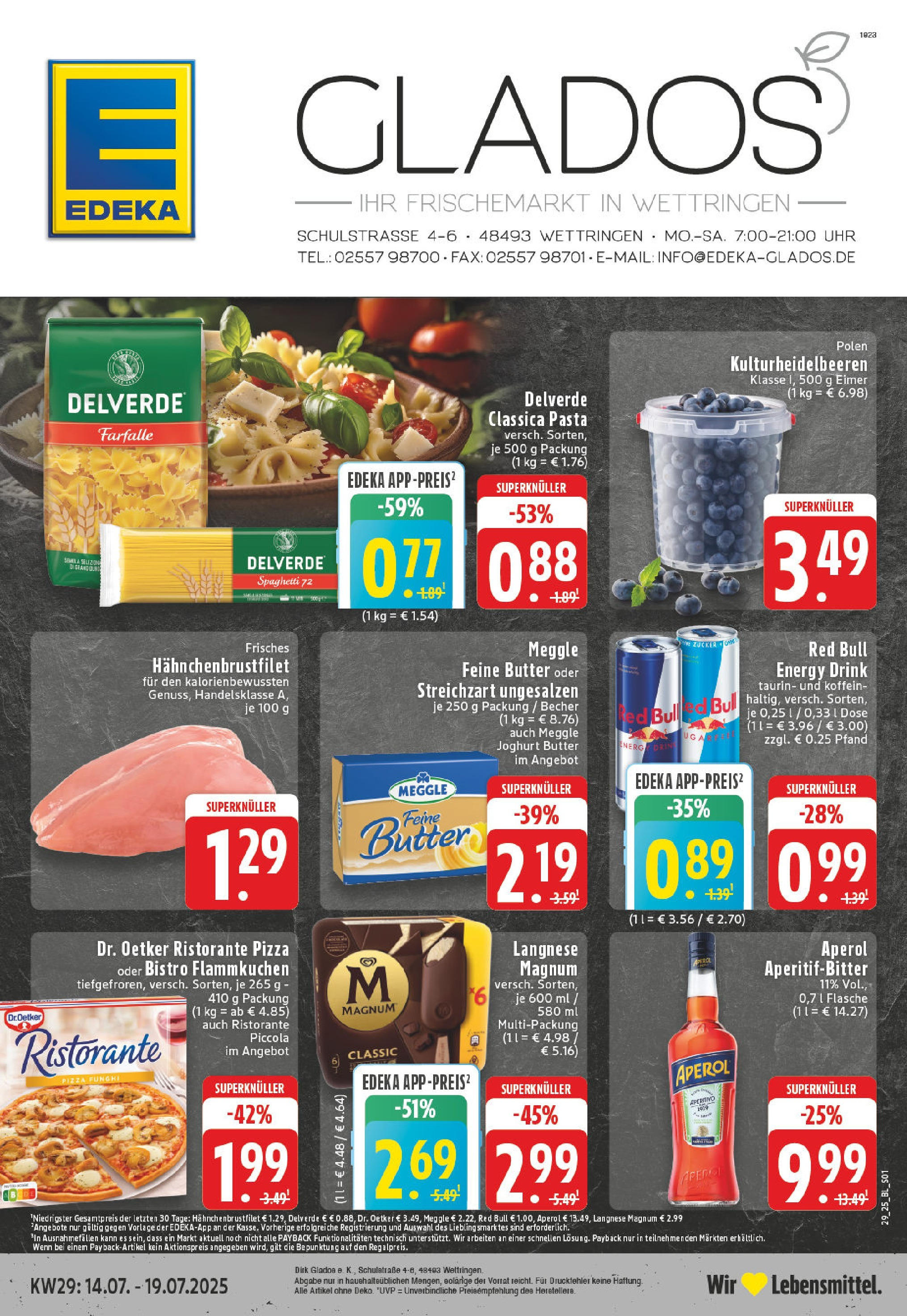EDEKA Prospekt ab 14.07.2025 - Prospekt Wettringen Online Vorschau von dem Prospekt des Geschäftes Edeka, gültig ab dem 14.07.2025
