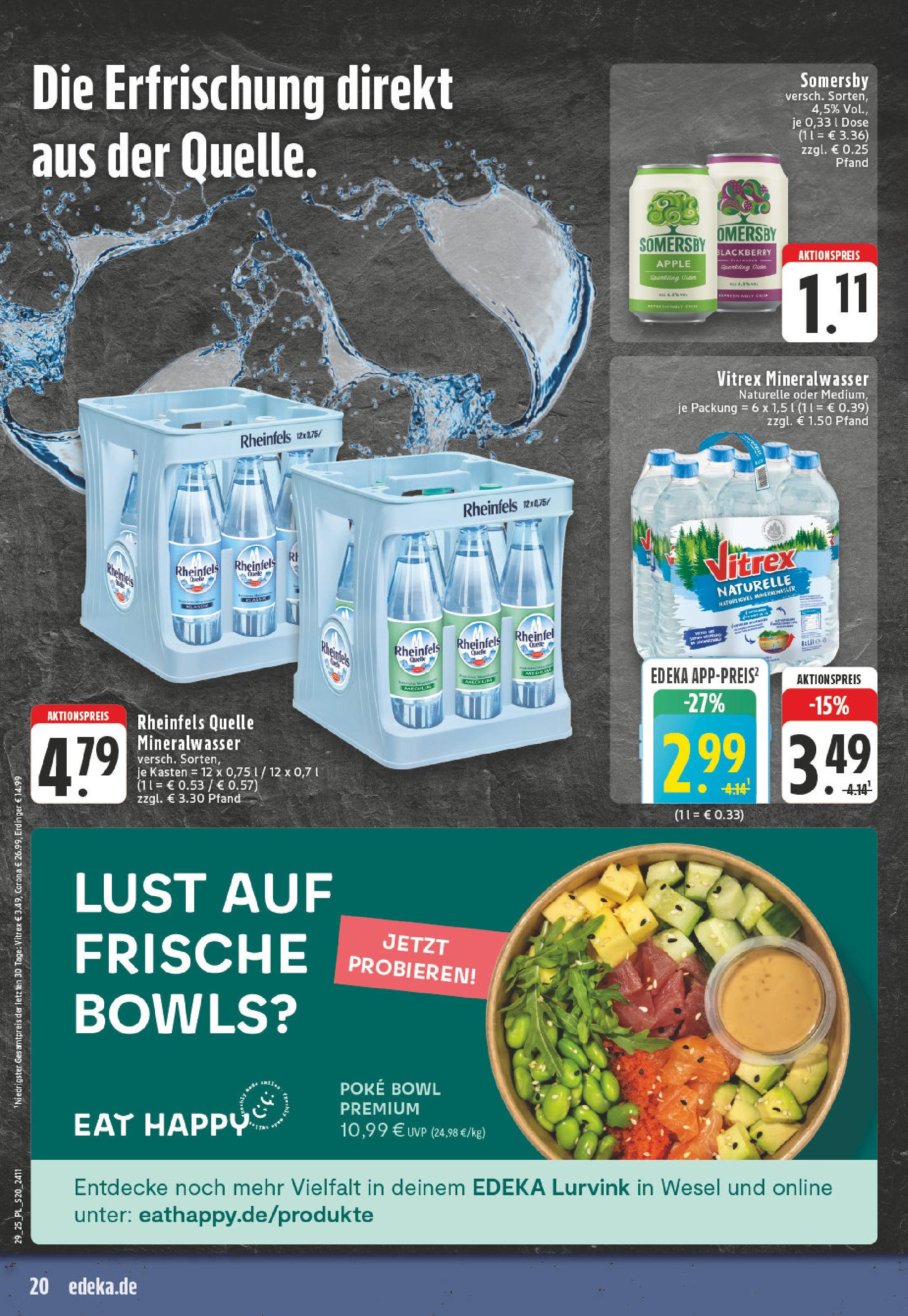 Edeka prospekt Wesel	 (ab 13.07.2025) » Angebote Online | Seite: 20 | Produkte: Erdinger, Mineralwasser, Apple, Rheinfels quelle