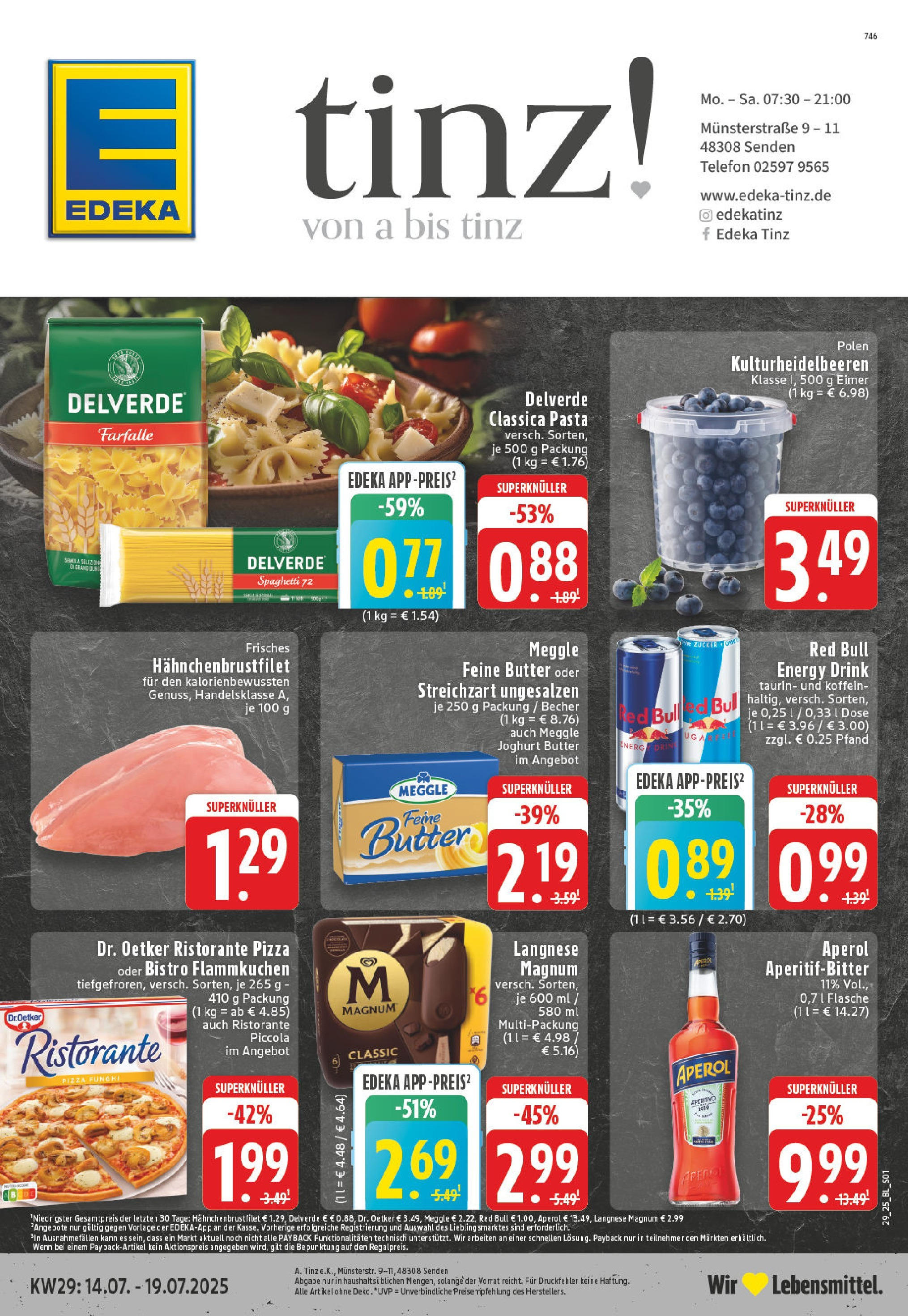 Edeka prospekt Senden	 (ab 13.07.2025) » Angebote Online | Seite: 1 | Produkte: Red bull, Pasta, Pizza, Telefon