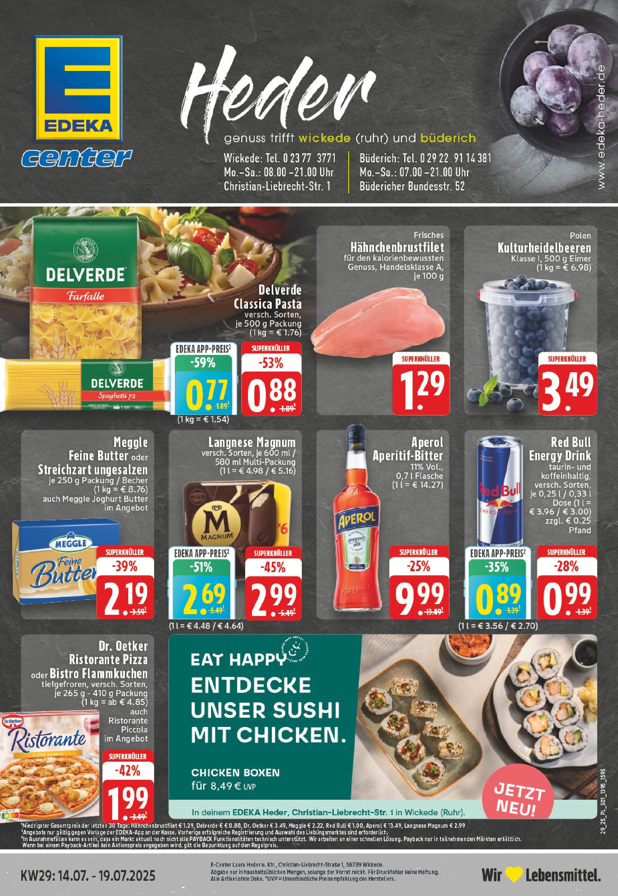 EDEKA Prospekt ab 14.07.2025 - Prospekt Wickede Online Vorschau von dem Prospekt des Geschäftes Edeka, gültig ab dem 14.07.2025