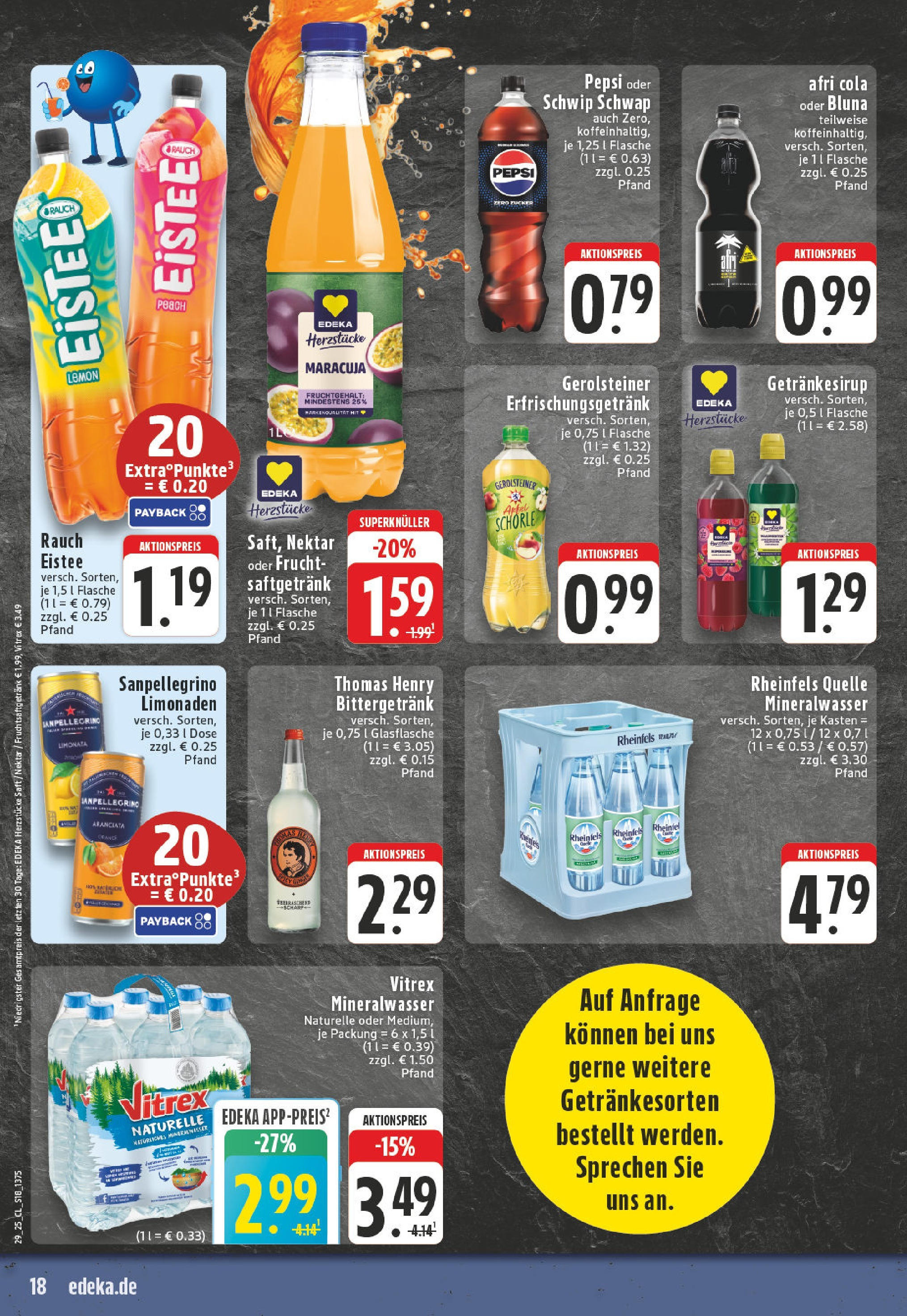 Edeka prospekt Witten-Herbede	 (ab 14.07.2025) » Angebote Online | Seite: 18 | Produkte: Schwip schwap, Pepsi, Rheinfels quelle, Gerolsteiner