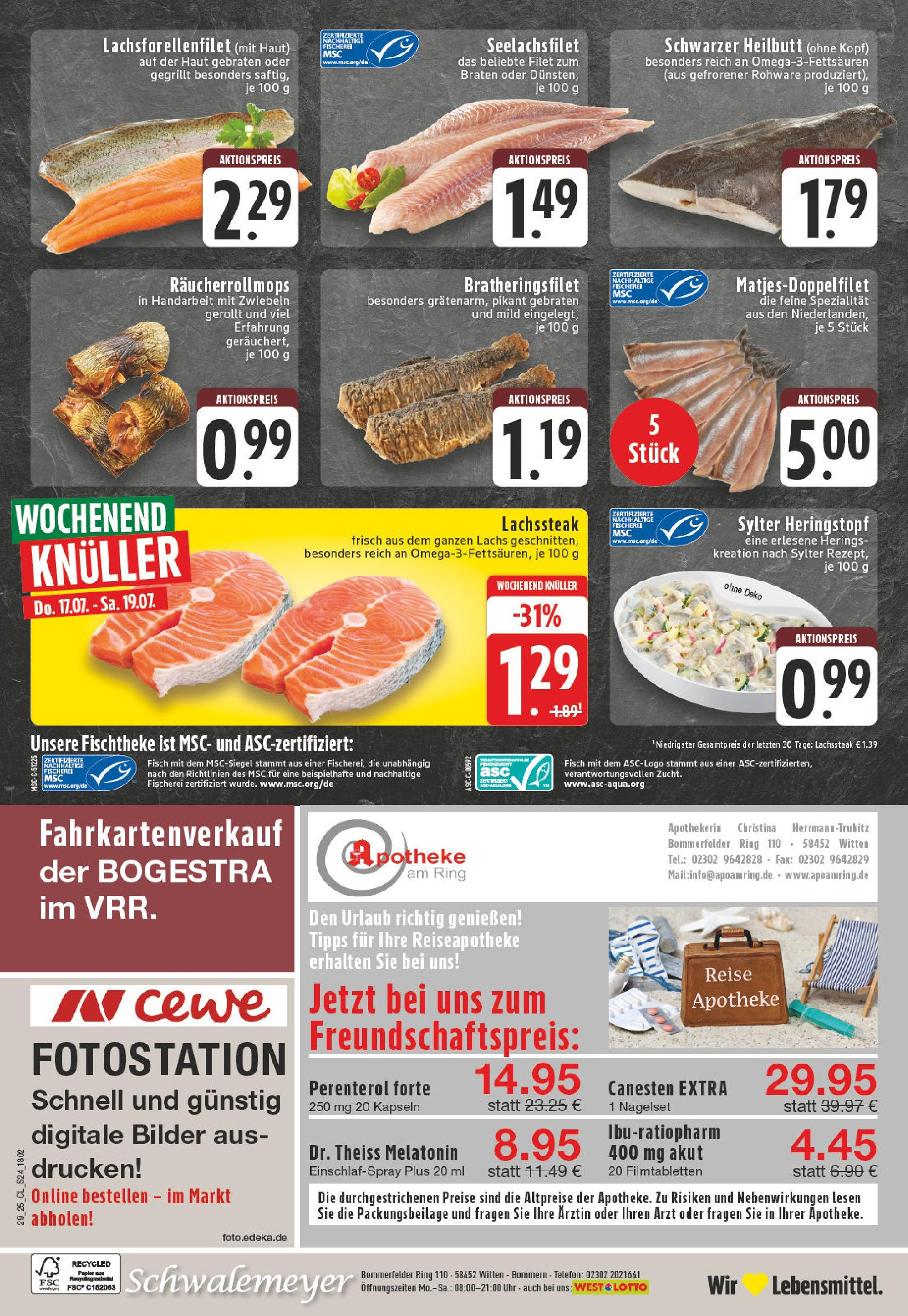 Edeka prospekt Witten-Bommern	 (ab 13.07.2025) » Angebote Online | Seite: 24 | Produkte: Fisch, Lachs, Bilder, Zwiebeln