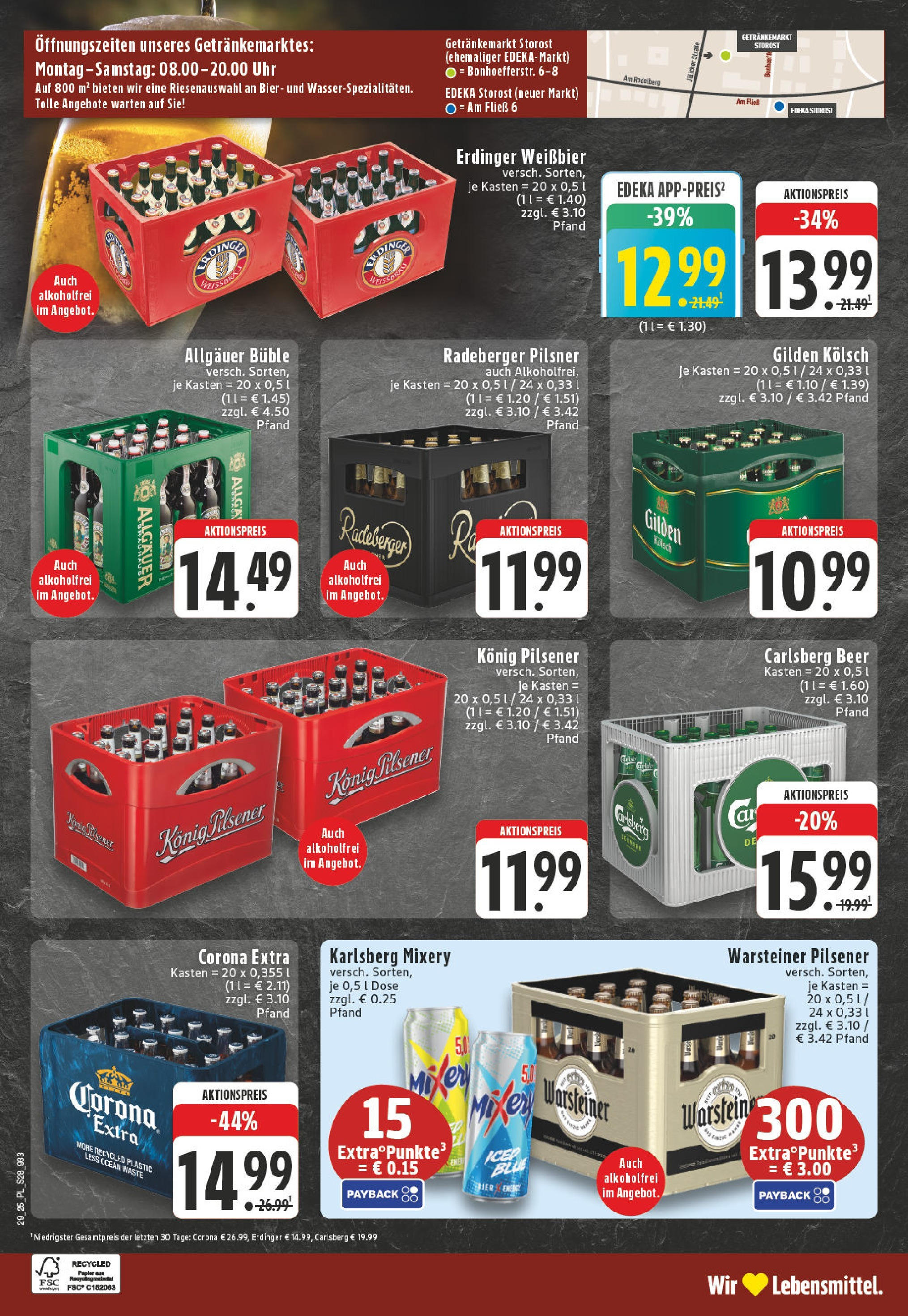 Edeka prospekt Eschweiler-Dürwiß	 (ab 13.07.2025) » Angebote Online | Seite: 28 | Produkte: Konig pilsener, Carlsberg, Bier, Radeberger pilsner