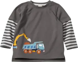 ALANA Langarmshirt mit Bagger-Applikation, grau, Gr. 98