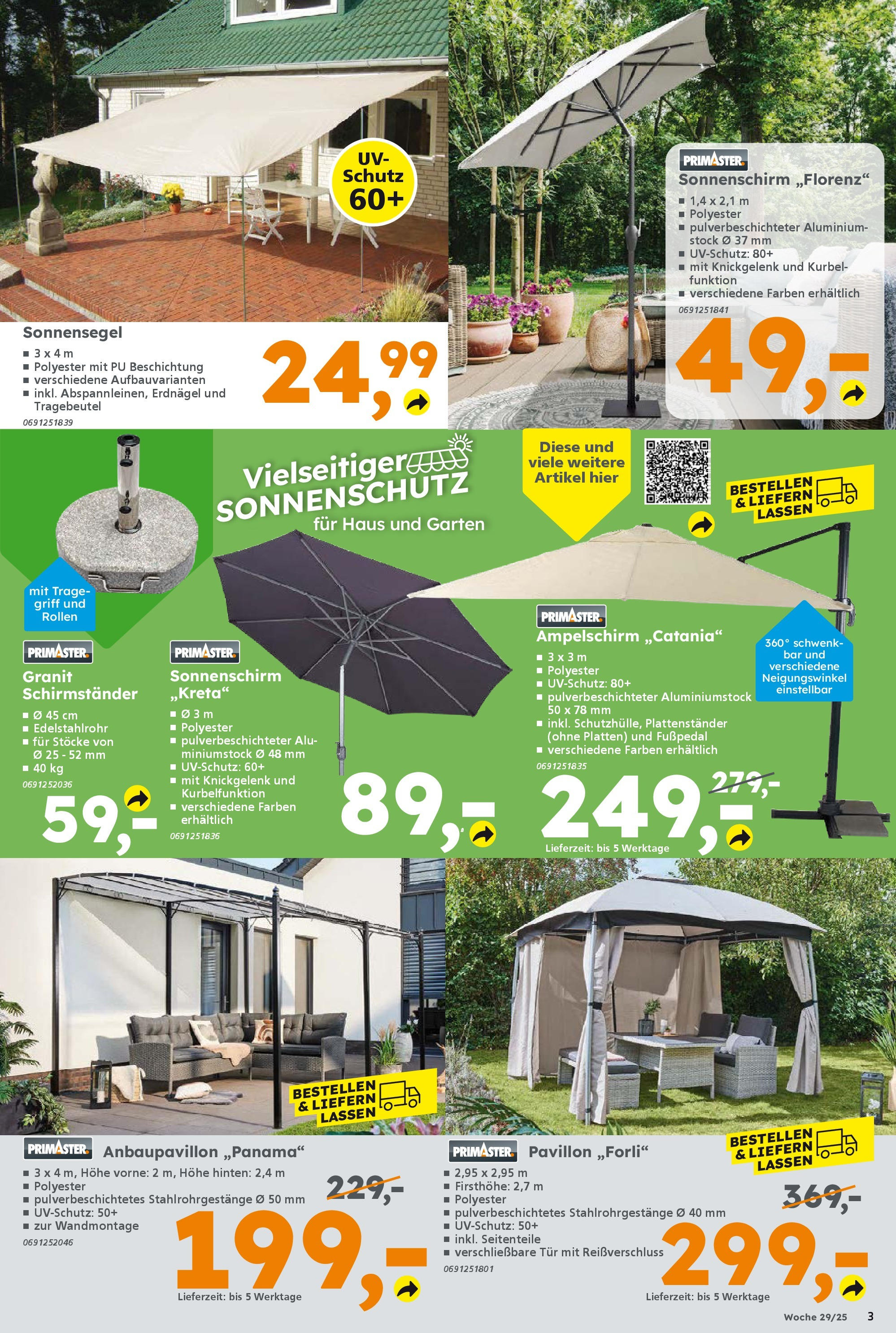 Globus Baumarkt prospekt Ingolstadt	 (ab 13.07.2025) zum Blättern | Seite: 3 | Produkte: Schirmständer, Sonnenschirm
