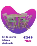 Brico Bravo Set da esterni in legno pieghevole - al 20.07.2025