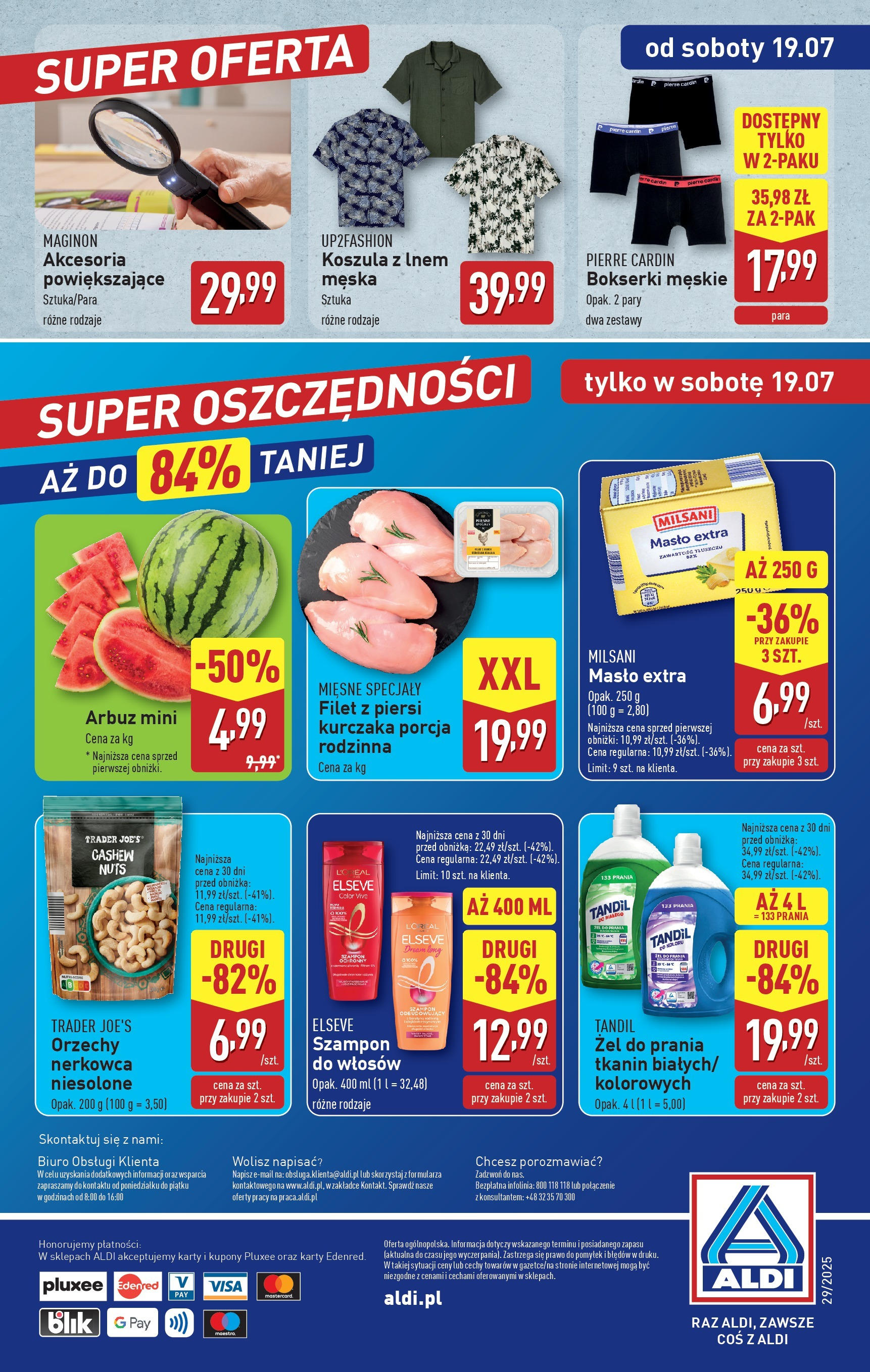 Aldi Gazetka - Od Soboty od 19.07.2025 - Ulotka PDF, promocje | Strona: 8 | Produkty: Koszula, Arbuz, Bokserki męskie, Szampon