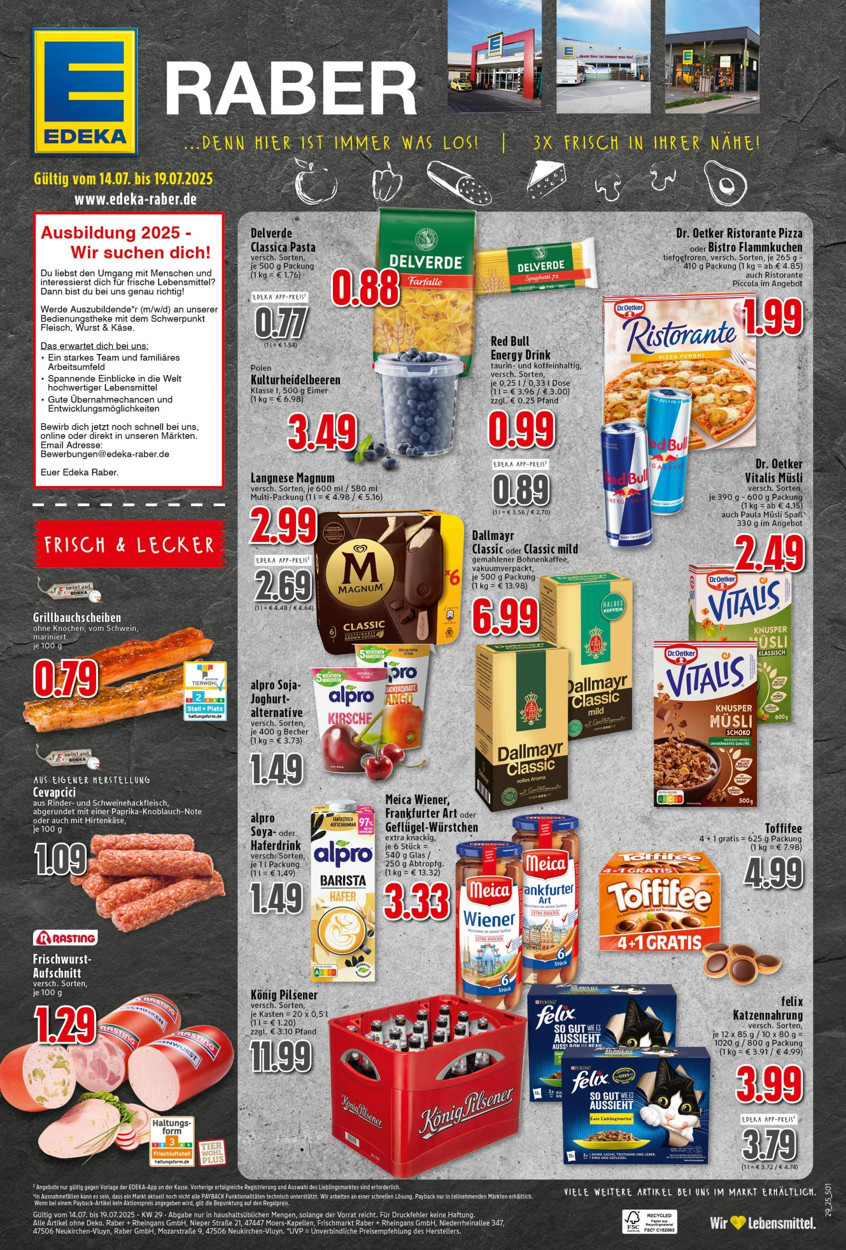 Edeka prospekt Neukirchen-Vluyn	 (ab 13.07.2025) » Angebote Online | Seite: 1 | Produkte: Musli, Cevapcici, Dallmayr, Wurst