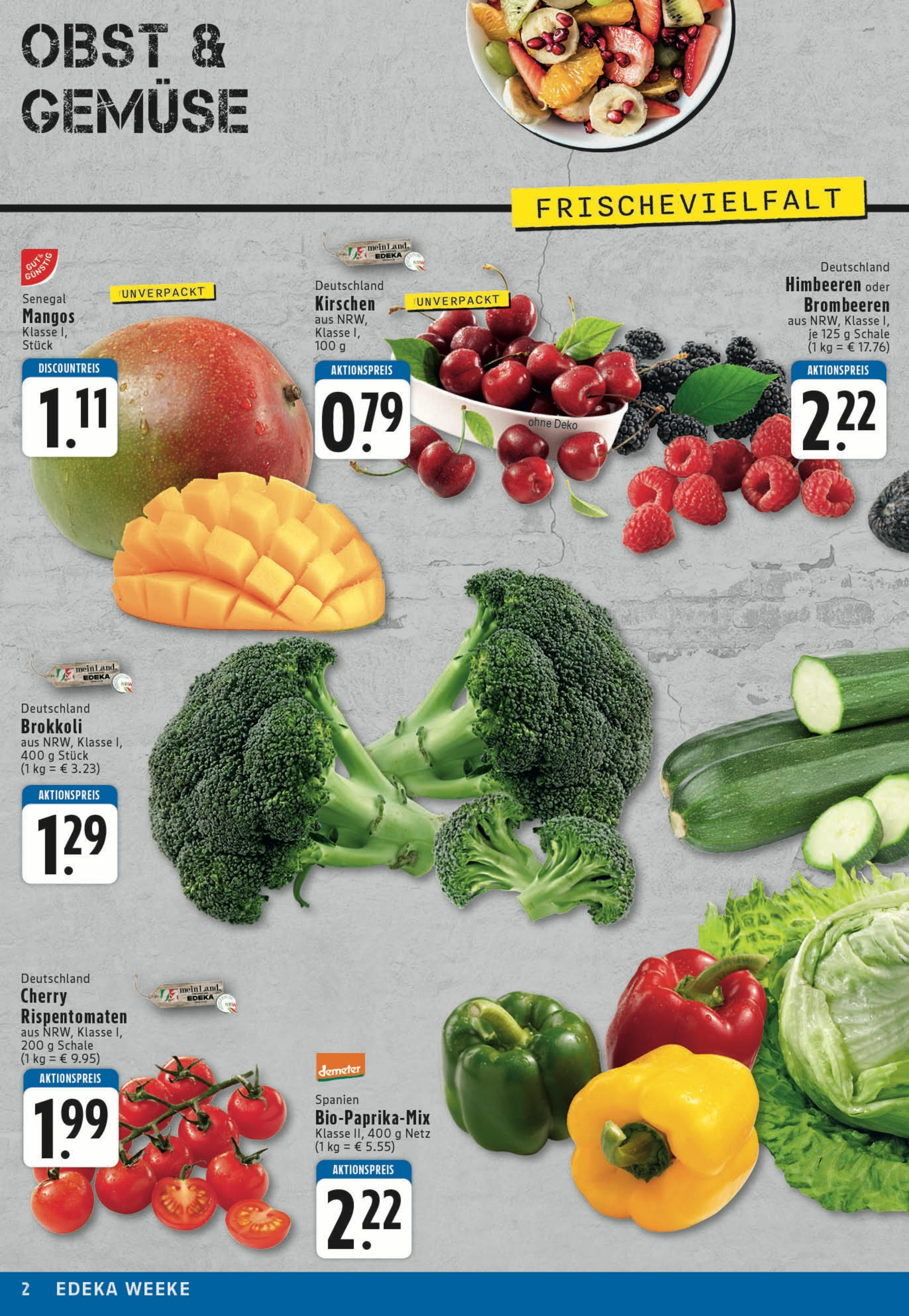 Edeka prospekt Köln	 (ab 14.07.2025) » Angebote Online | Seite: 2 | Produkte: Kirschen, Gemüse, Paprika, Brokkoli