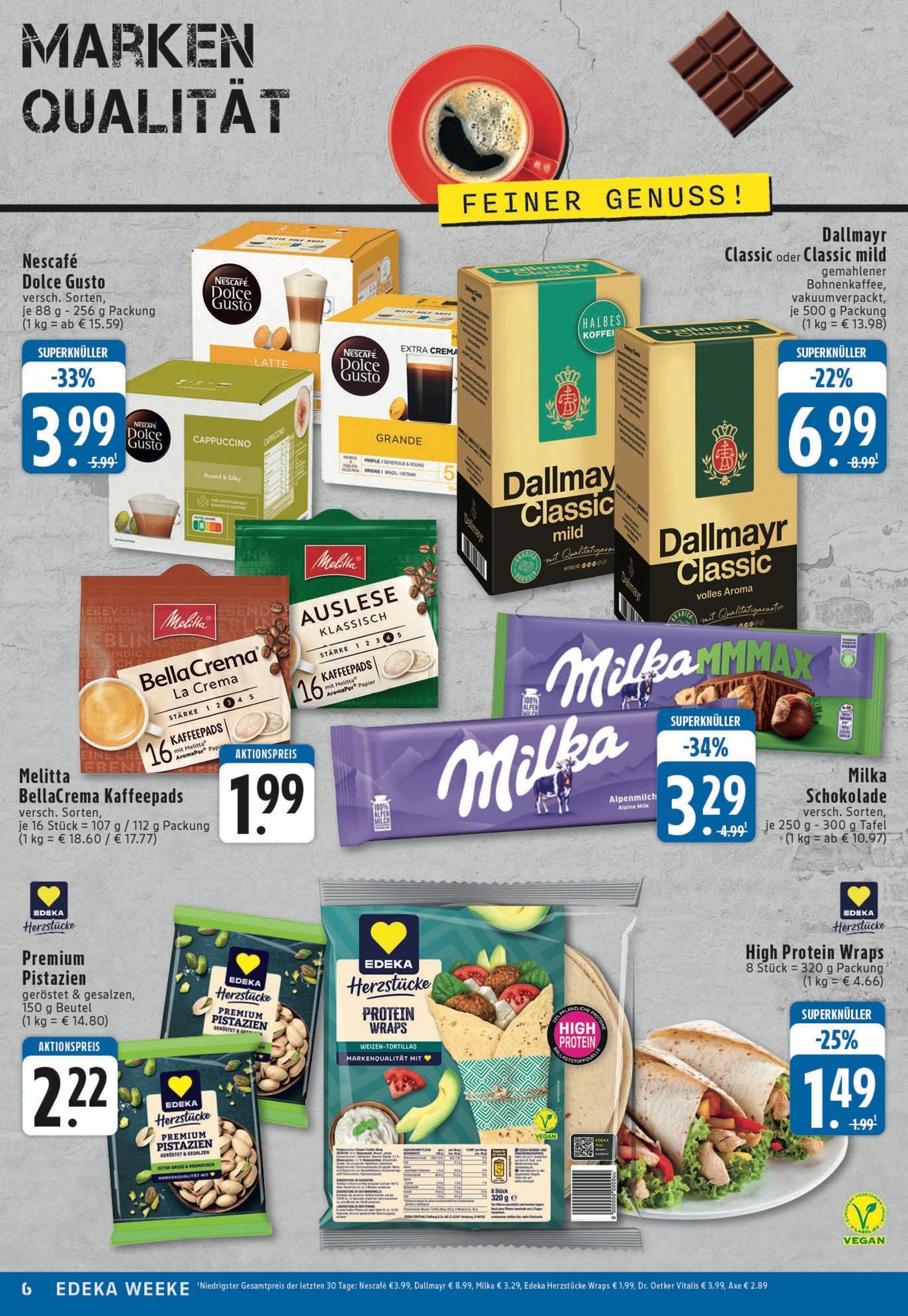 Edeka prospekt Köln	 (ab 14.07.2025) » Angebote Online | Seite: 6 | Produkte: Schokolade, Milka, Pistazien, Dallmayr