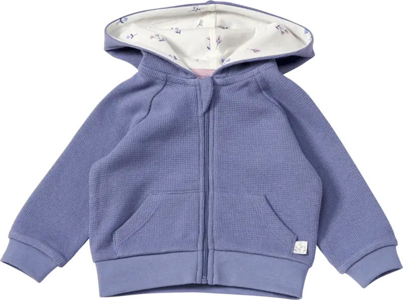 ALANA Sweatjacke mit Waffel-Struktur & Blüten-Muster, blau, Gr. 62