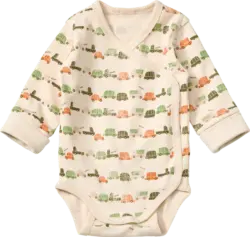 ALANA Wickelbody mit Auto-Muster & Mitwachsfunktion, beige, Gr. 50/56