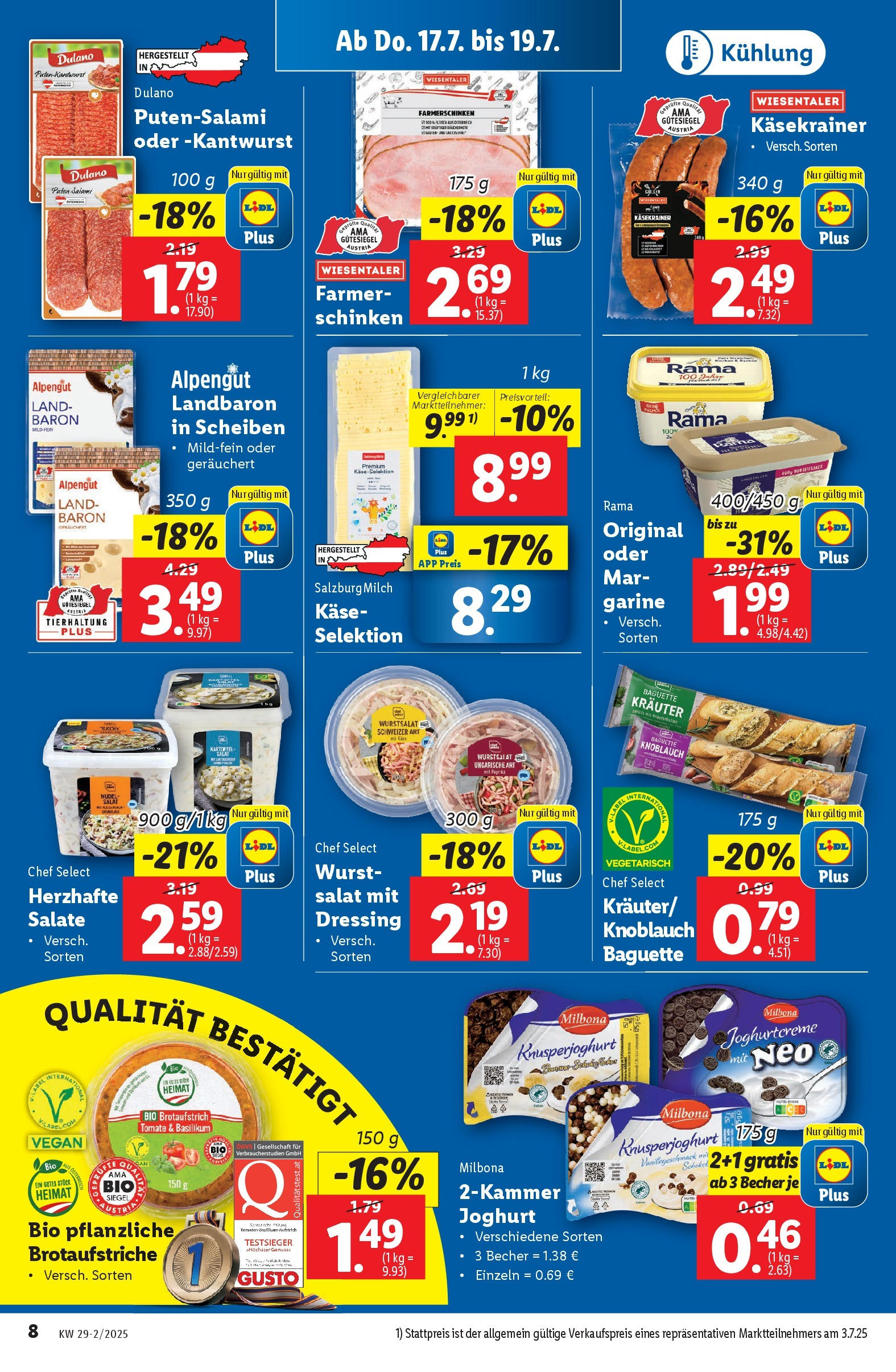 Lidl - Lidl: Flugblatt in deiner Nähe ab 16.07.2025 - Angebote ab donnerstag | Seite: 10 | Produkte: Knoblauch, Jääkaappipakastin, Käse, Joghurt