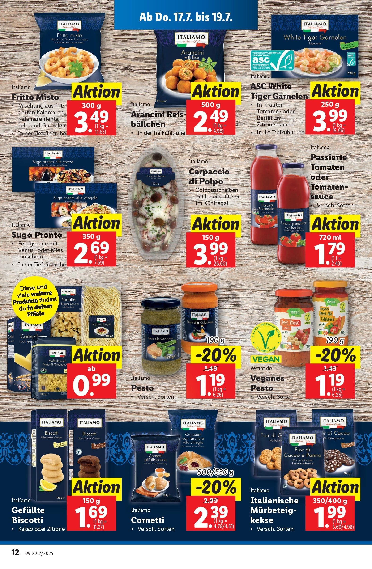 Lidl - Lidl: Flugblatt in deiner Nähe ab 16.07.2025 - Angebote ab donnerstag | Seite: 14 | Produkte: Pasta, Kekse, Tomaten, Reis