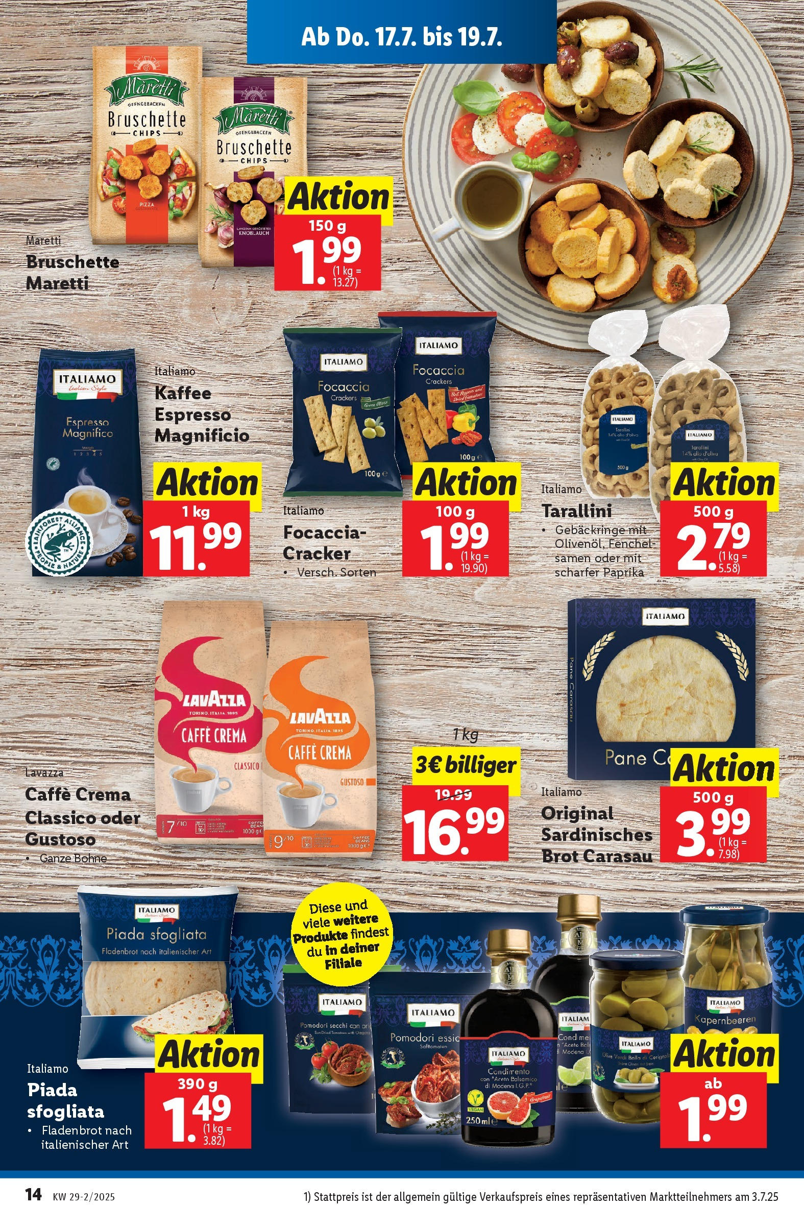 Lidl - Lidl: Flugblatt in deiner Nähe ab 16.07.2025 - Angebote ab donnerstag | Seite: 16 | Produkte: Chips, Brot, Kaffee, Pizza