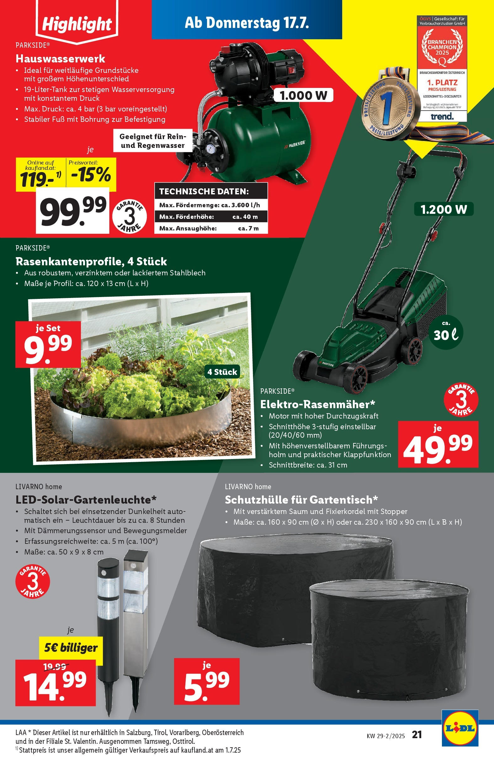 Lidl Flugblatt - Salzburg, Jenbach, Dornbirn ab 16.07.2025 - Angebote ab donnerstag | Seite: 25