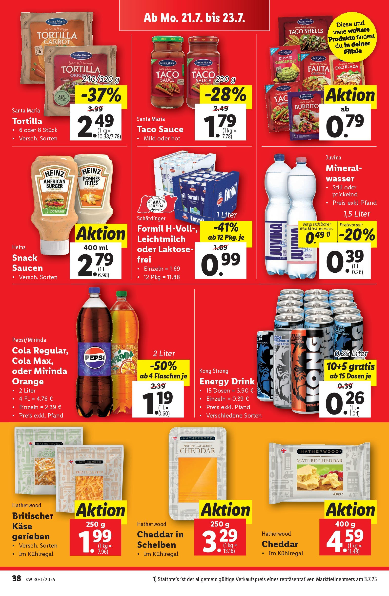 Lidl - Lidl: Flugblatt in deiner Nähe ab 16.07.2025 - Angebote ab donnerstag | Seite: 44 | Produkte: Wasser, Käse