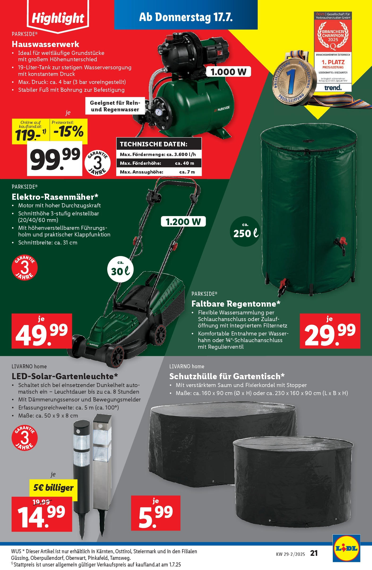 Lidl - Lidl: Flugblatt in deiner Nähe ab 16.07.2025 - Angebote ab donnerstag | Seite: 25 | Produkte: Wasser