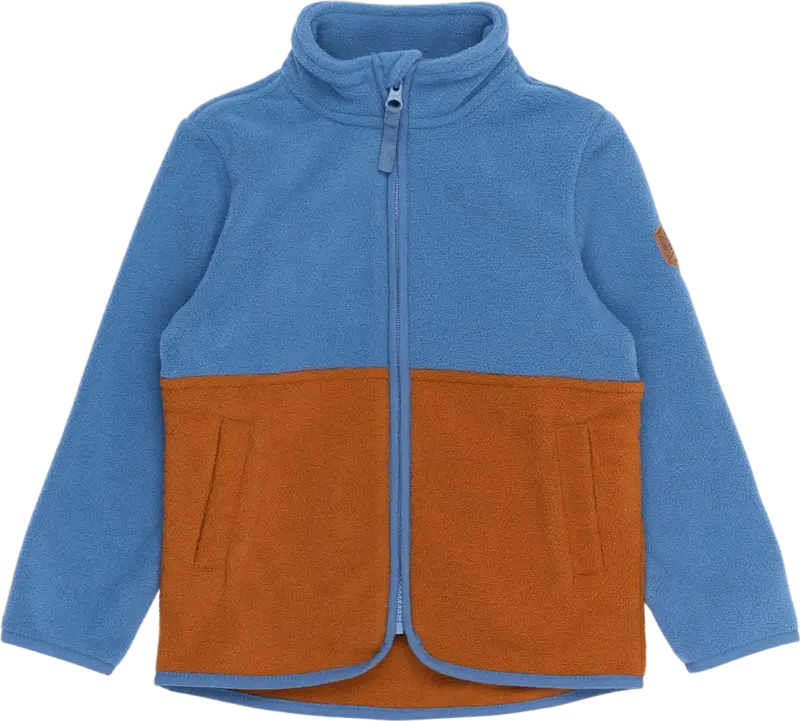 Mikk-Line Fleecejacke, blau & braun, Gr. 122/128