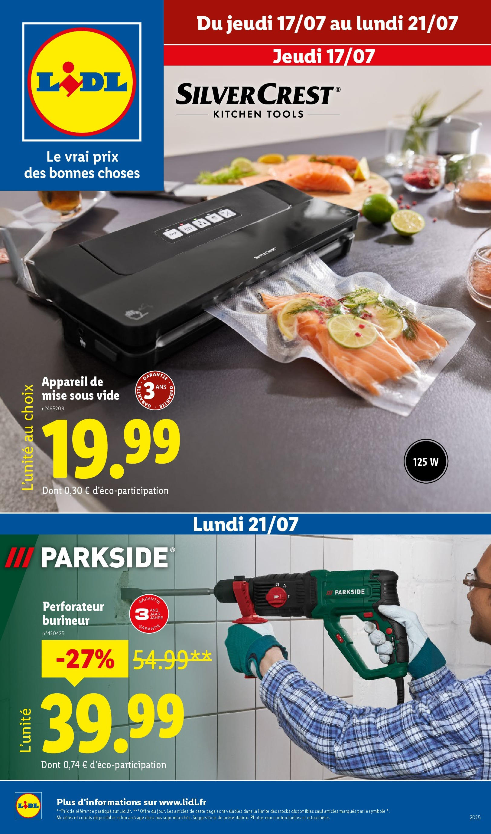 Catalogue LIDL du 17/07/2025 | Promo prospectus en ligne | Page: 1 | Produits: Appareil de mise sous vide