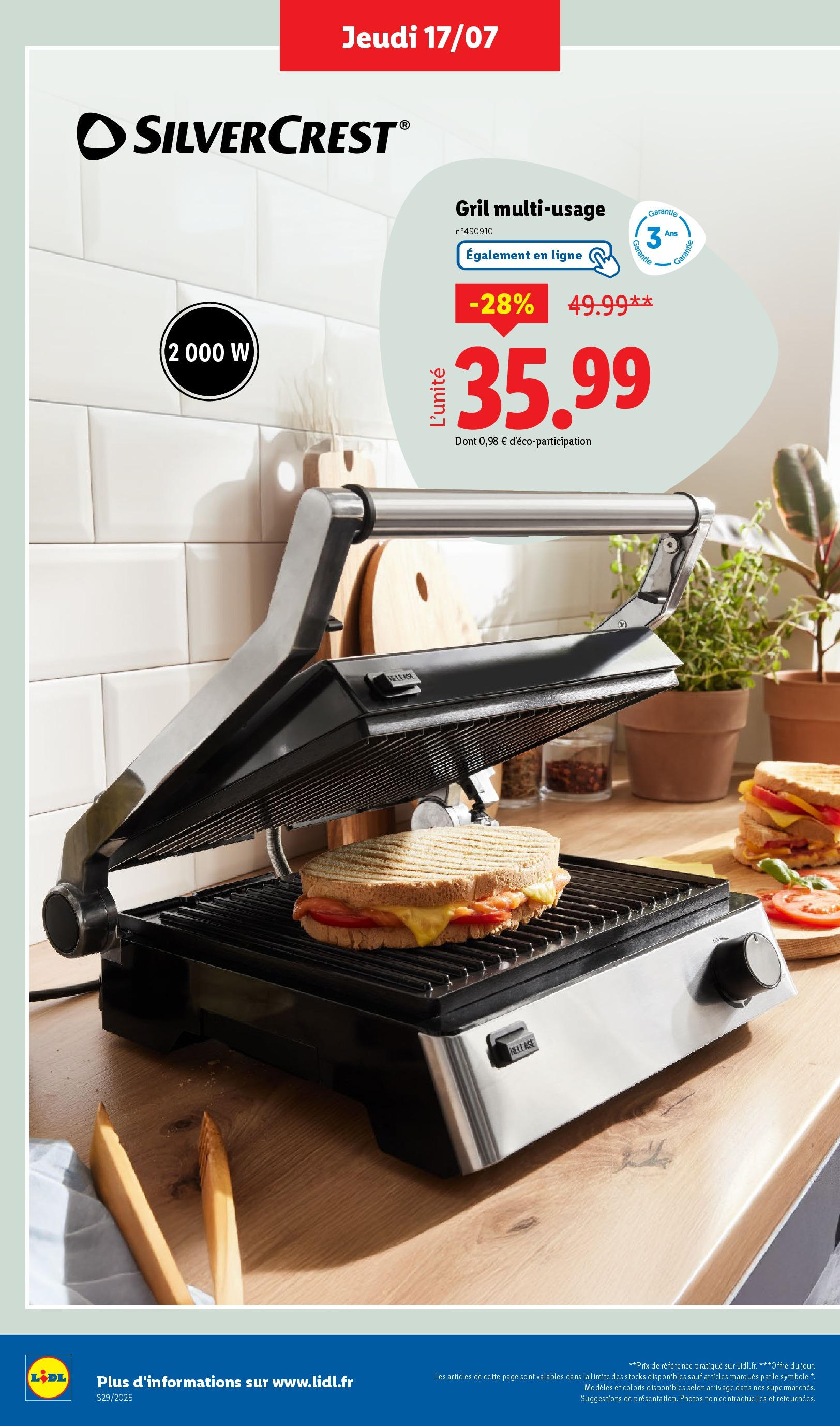 Catalogue LIDL du 16/07/2025 | Promo prospectus en ligne | Page: 36 | Produits: Gril Catalogue LIDL du 16/07/2025 | Promo prospectus en ligne | Page: 36 | Produits: Gril
