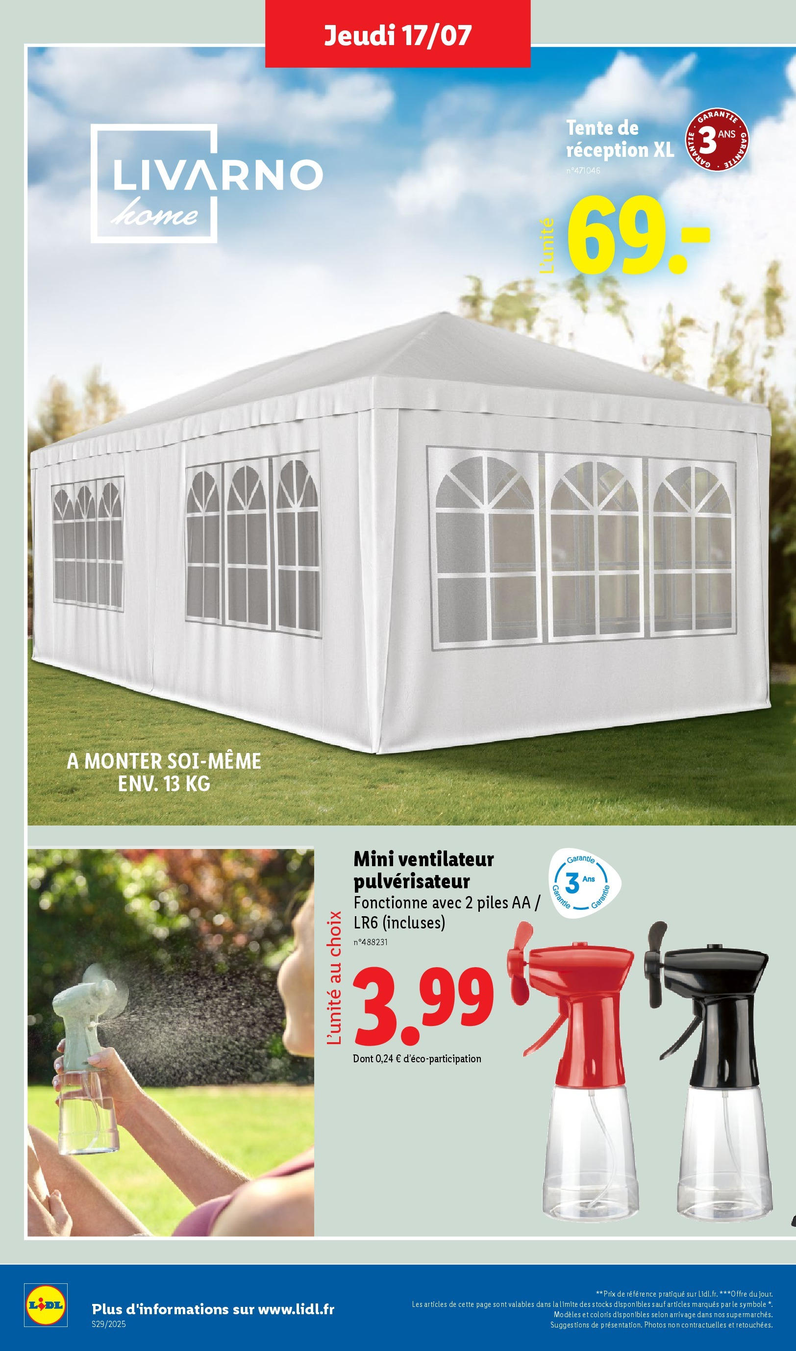 Catalogue LIDL du 16/07/2025 | Promo prospectus en ligne | Page: 40 | Produits: Ventilateur, Tente, Piles Catalogue LIDL du 16/07/2025 | Promo prospectus en ligne | Page: 40 | Produits: Ventilateur, Tente, Piles