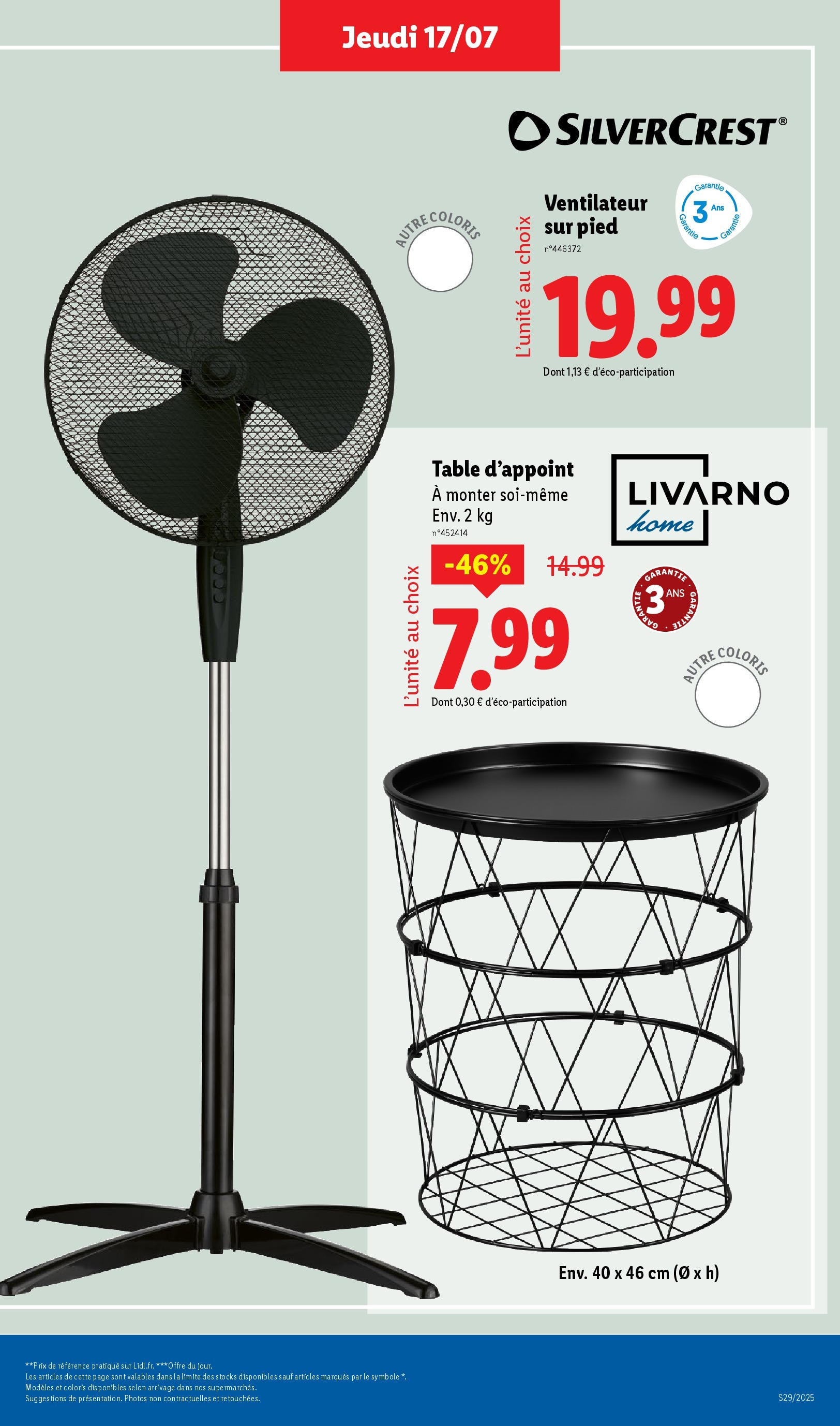 Catalogue LIDL du 16/07/2025 | Promo prospectus en ligne | Page: 41 | Produits: Ventilateur sur pied, Ventilateur, Table Catalogue LIDL du 16/07/2025 | Promo prospectus en ligne | Page: 41 | Produits: Ventilateur sur pied, Ventilateur, Table