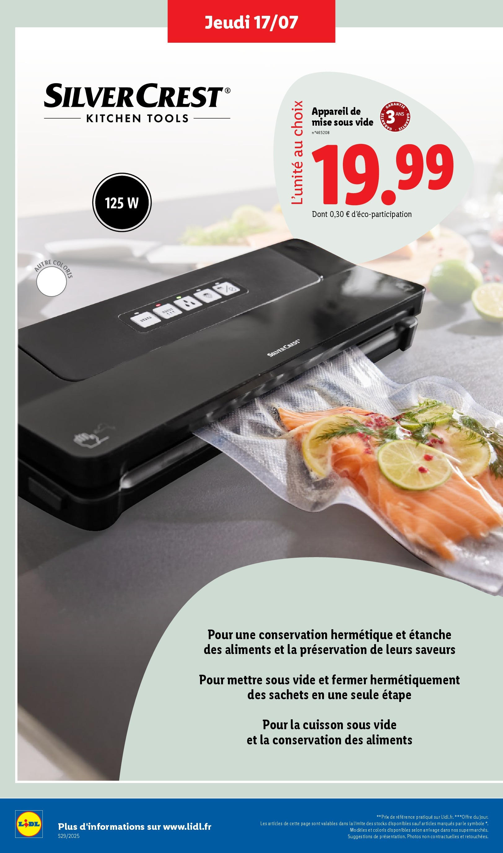 Catalogue LIDL du 16/07/2025 | Promo prospectus en ligne | Page: 42 | Produits: Appareil de mise sous vide Catalogue LIDL du 16/07/2025 | Promo prospectus en ligne | Page: 42 | Produits: Appareil de mise sous vide