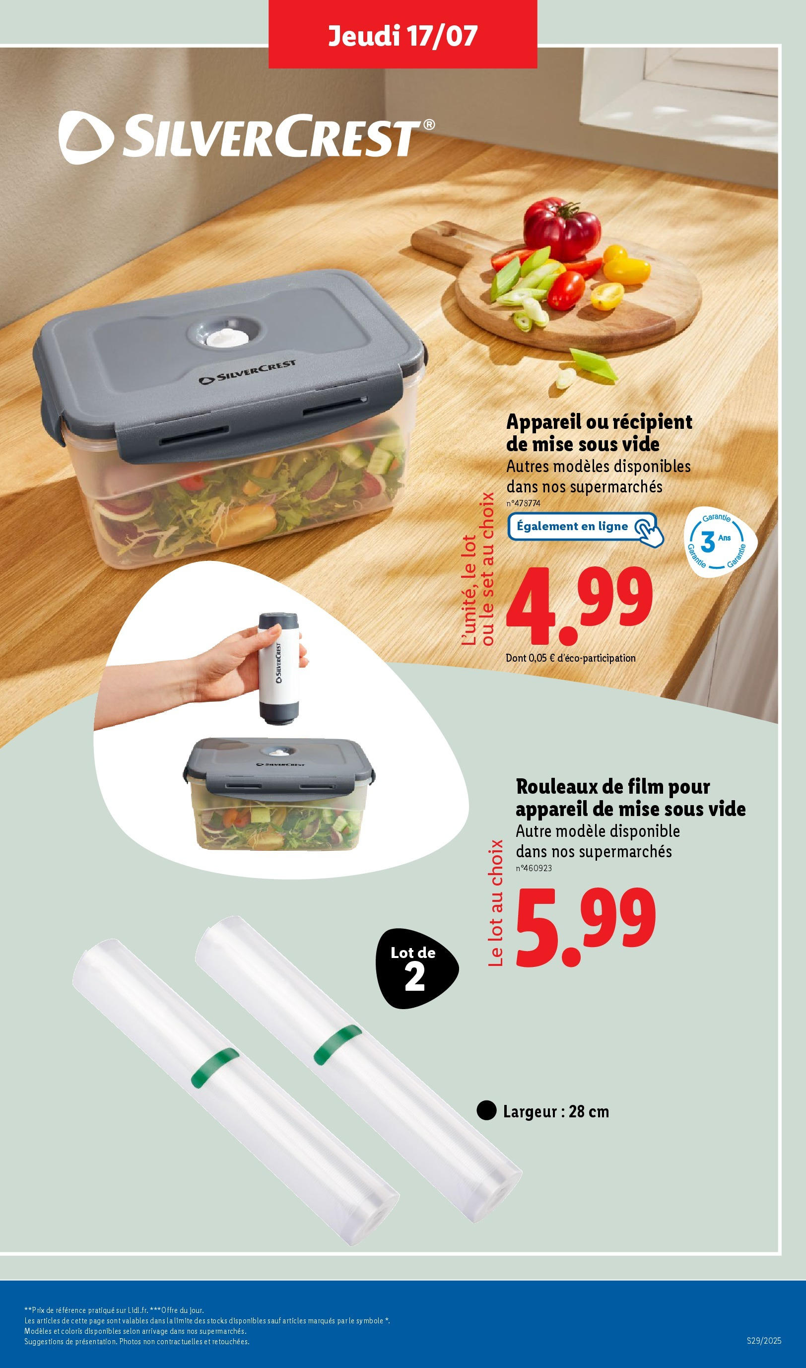 Catalogue LIDL du 16/07/2025 | Promo prospectus en ligne | Page: 43 | Produits: Appareil de mise sous vide Catalogue LIDL du 16/07/2025 | Promo prospectus en ligne | Page: 43 | Produits: Appareil de mise sous vide