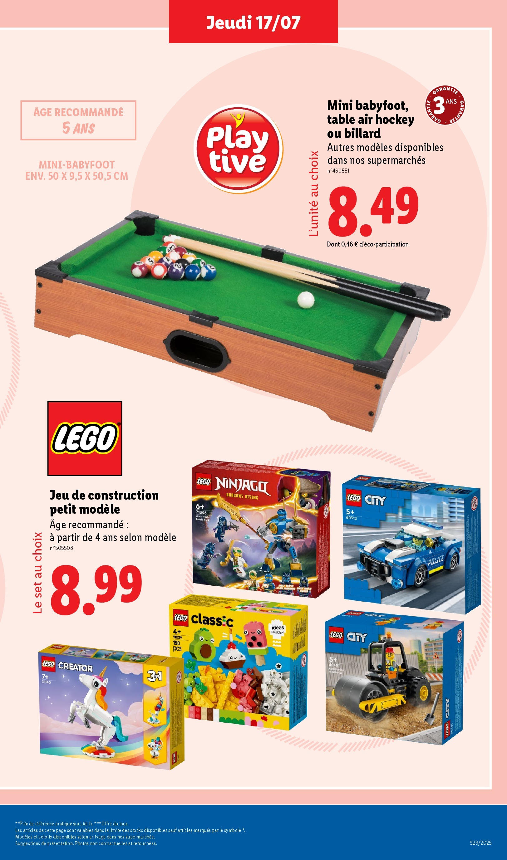 Catalogue LIDL du 16/07/2025 | Promo prospectus en ligne | Page: 45 | Produits: Légo, Table Catalogue LIDL du 16/07/2025 | Promo prospectus en ligne | Page: 45 | Produits: Légo, Table