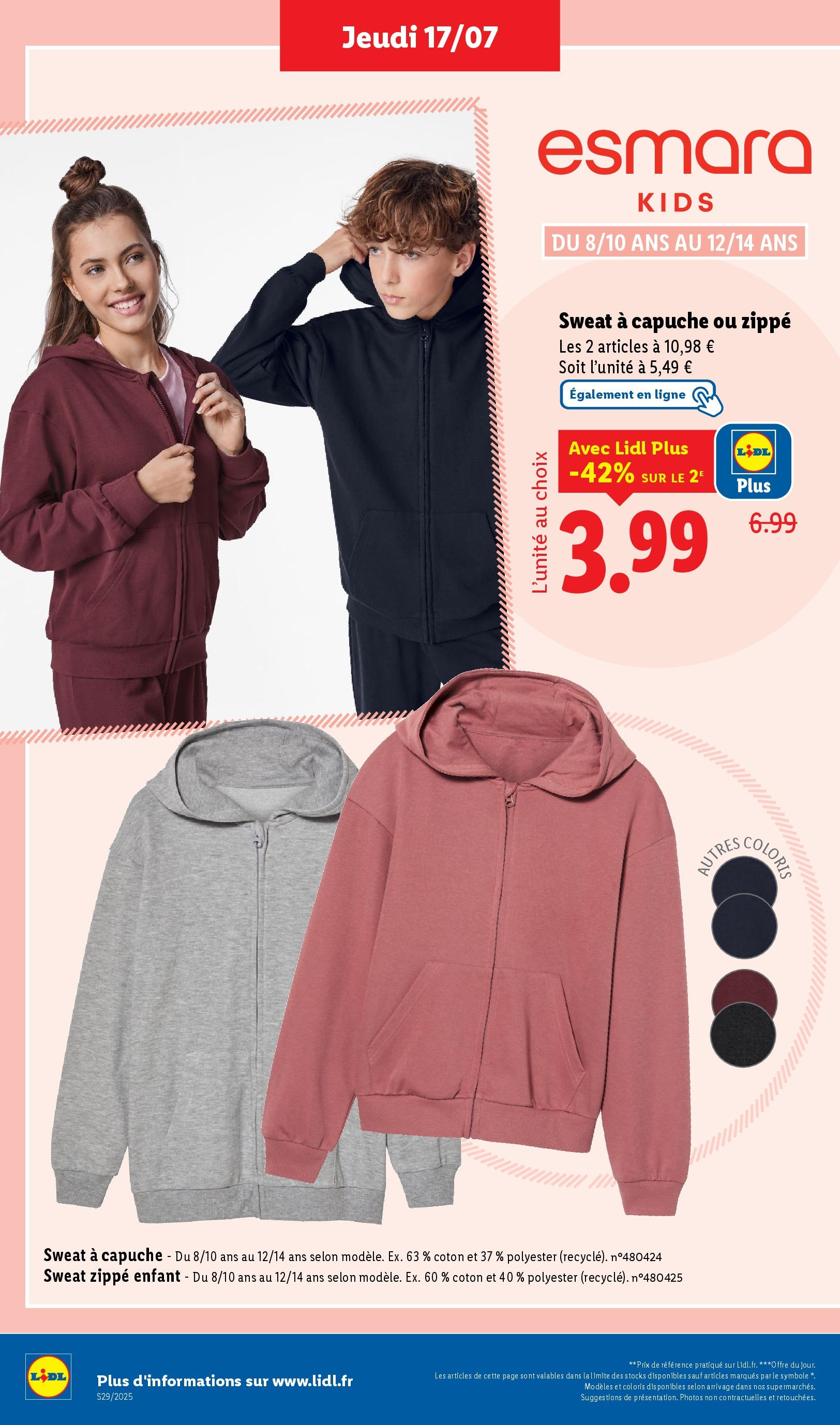 Catalogue LIDL du 16/07/2025 | Promo prospectus en ligne | Page: 46 | Produits: Coton, Sweat à capuche Catalogue LIDL du 16/07/2025 | Promo prospectus en ligne | Page: 46 | Produits: Coton, Sweat à capuche