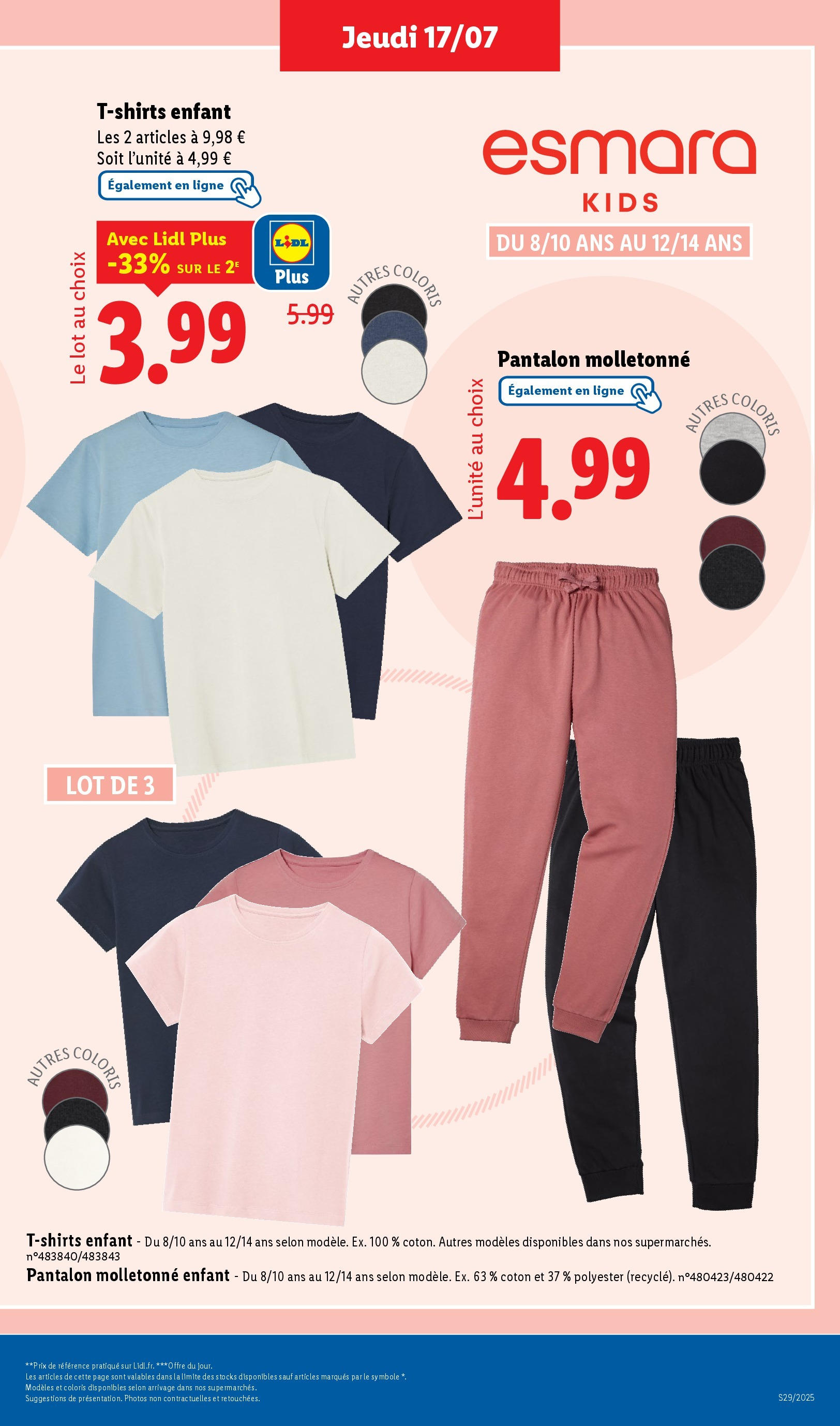 Catalogue LIDL du 16/07/2025 | Promo prospectus en ligne | Page: 47 | Produits: Coton, T-shirt, Pantalon Catalogue LIDL du 16/07/2025 | Promo prospectus en ligne | Page: 47 | Produits: Coton, T-shirt, Pantalon