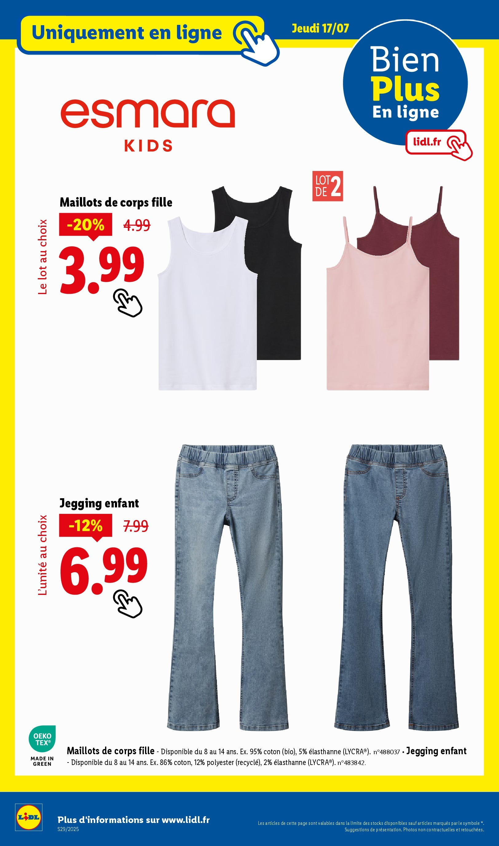 Catalogue LIDL du 16/07/2025 | Promo prospectus en ligne | Page: 54 | Produits: Coton Catalogue LIDL du 16/07/2025 | Promo prospectus en ligne | Page: 54 | Produits: Coton