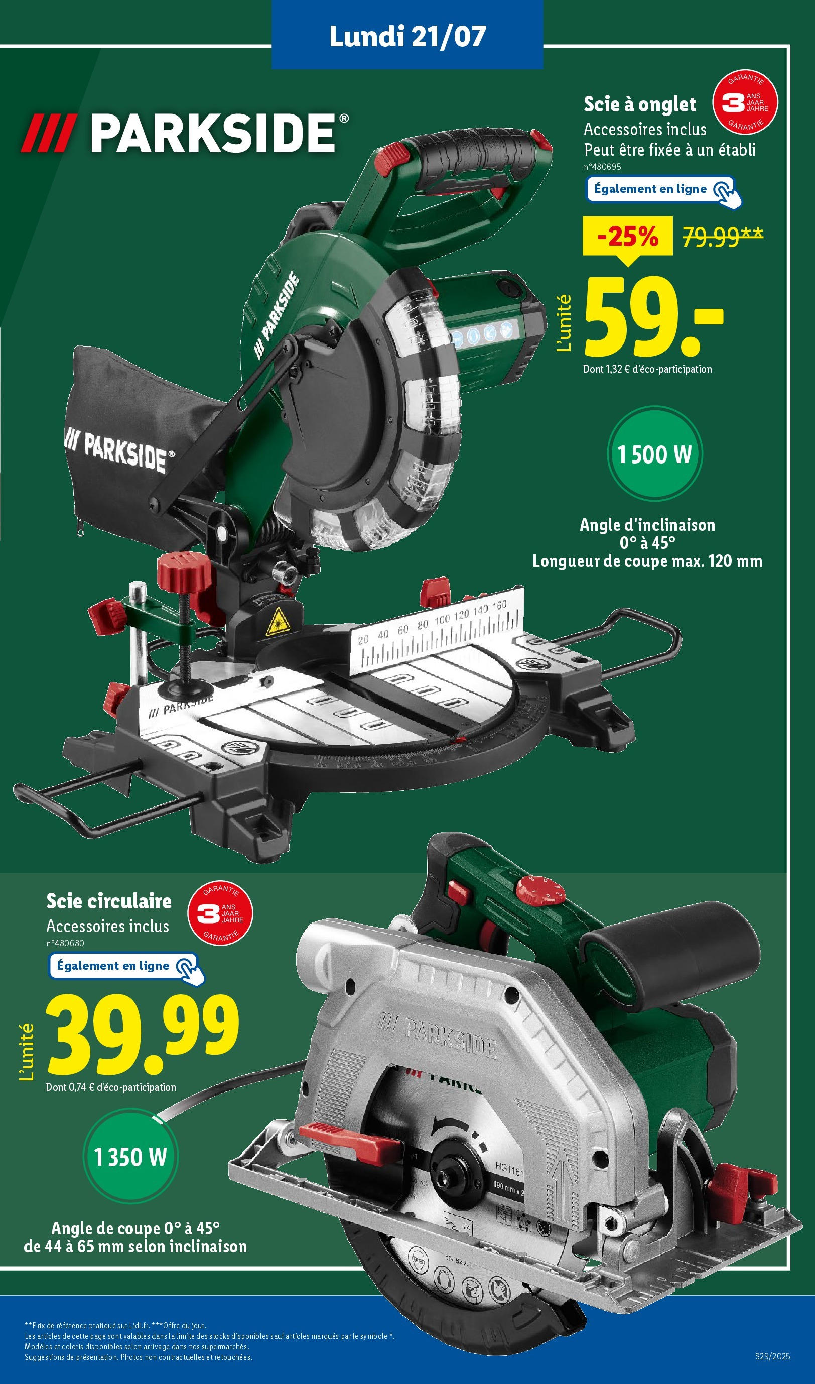Catalogue LIDL du 16/07/2025 | Promo prospectus en ligne | Page: 57 | Produits: Scie circulaire Catalogue LIDL du 16/07/2025 | Promo prospectus en ligne | Page: 57 | Produits: Scie circulaire