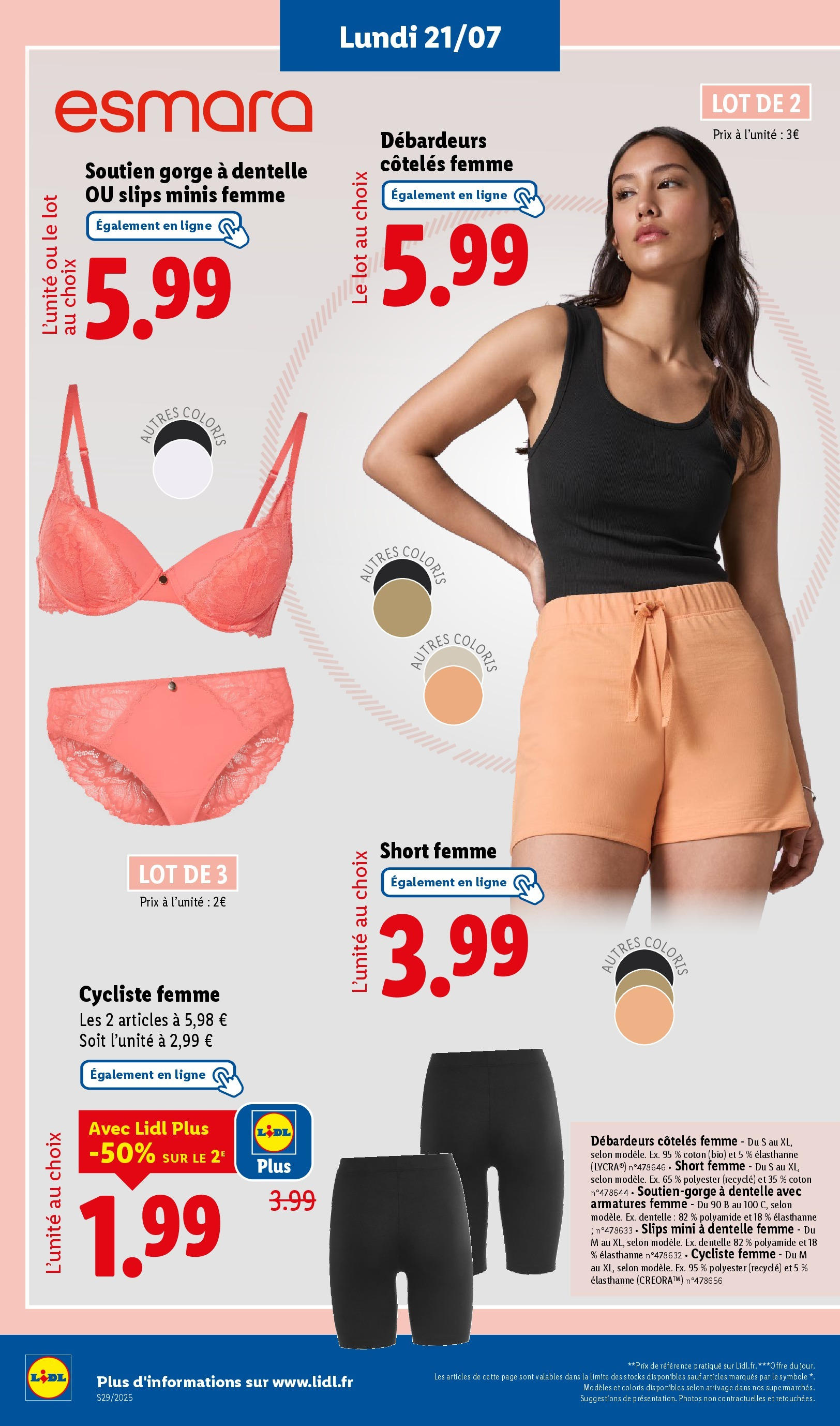 Catalogue LIDL du 16/07/2025 | Promo prospectus en ligne | Page: 66 | Produits: Coton, Shorts, Slips Catalogue LIDL du 16/07/2025 | Promo prospectus en ligne | Page: 66 | Produits: Coton, Shorts, Slips