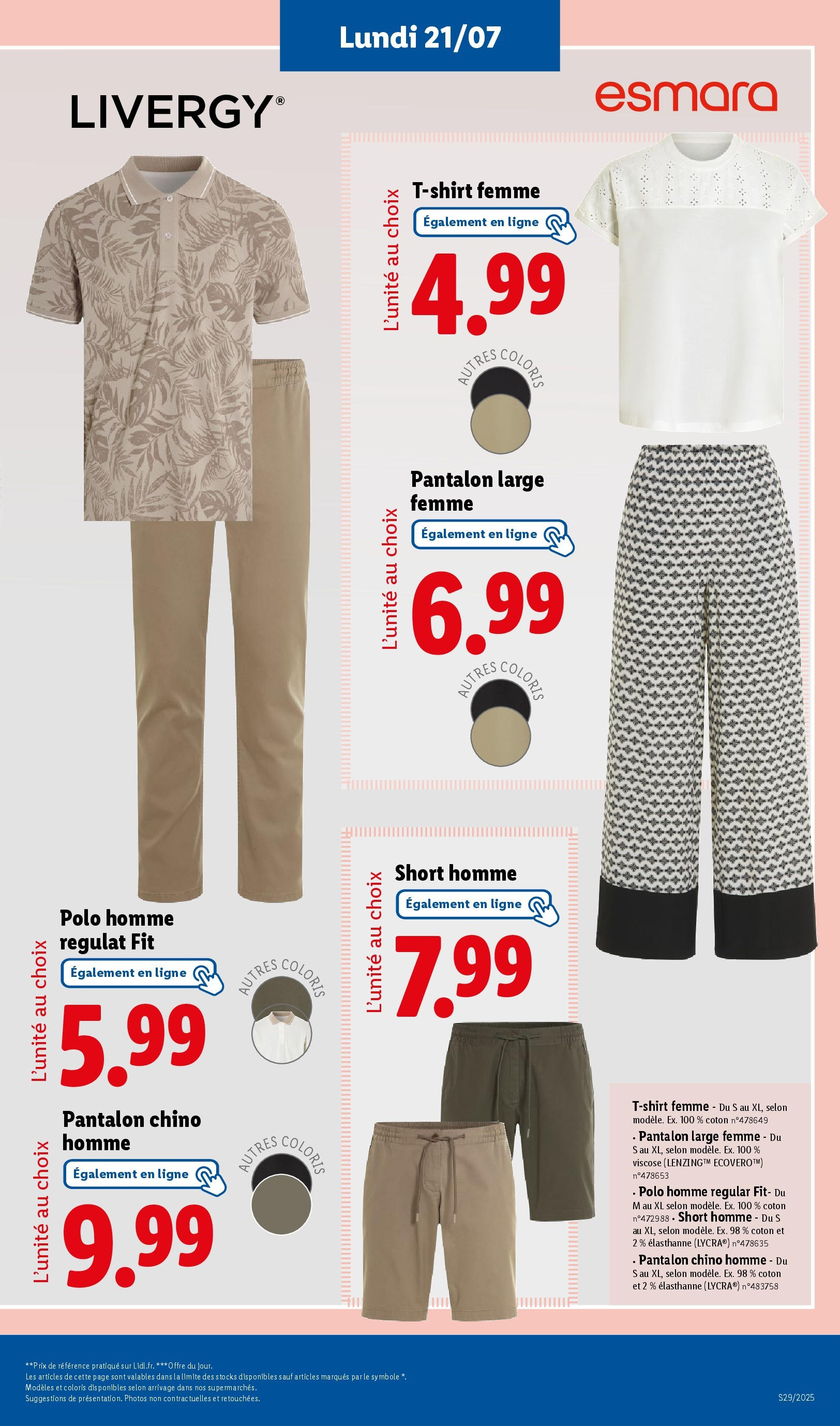 Catalogue LIDL du 16/07/2025 | Promo prospectus en ligne | Page: 67 | Produits: Polo, Coton, Pantalon, Shorts Catalogue LIDL du 16/07/2025 | Promo prospectus en ligne | Page: 67 | Produits: Polo, Coton, Pantalon, Shorts