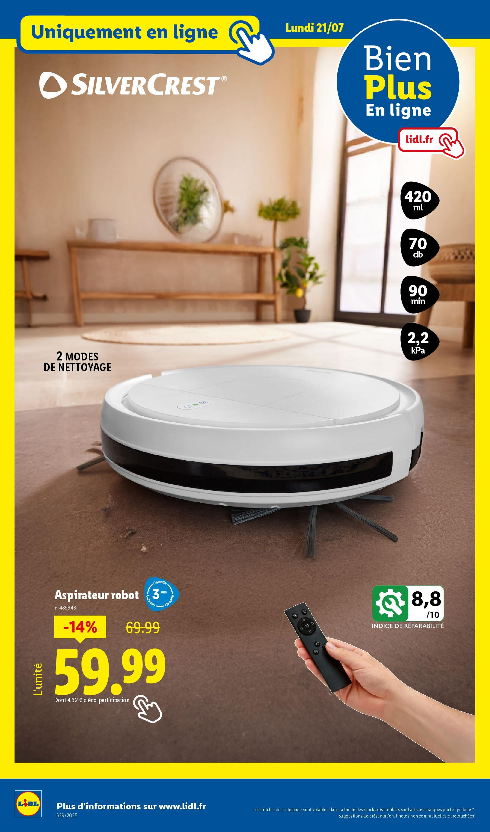 Catalogue LIDL du 16/07/2025 | Promo prospectus en ligne | Page: 72 | Produits: Aspirateur, Robot, Aspirateur robot Catalogue LIDL du 16/07/2025 | Promo prospectus en ligne | Page: 72 | Produits: Aspirateur, Robot, Aspirateur robot