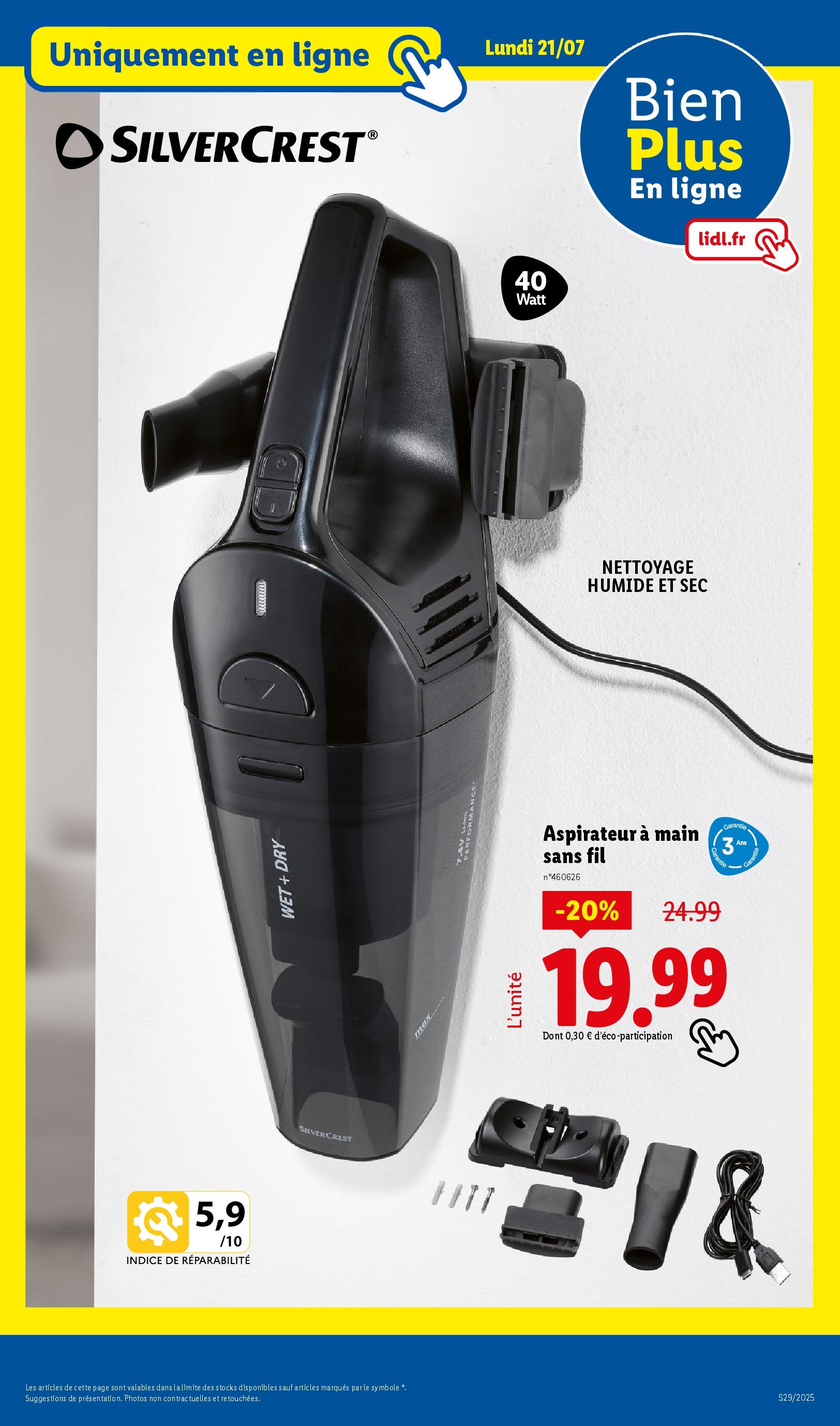 Catalogue LIDL du 16/07/2025 | Promo prospectus en ligne | Page: 73 | Produits: Aspirateur Catalogue LIDL du 16/07/2025 | Promo prospectus en ligne | Page: 73 | Produits: Aspirateur