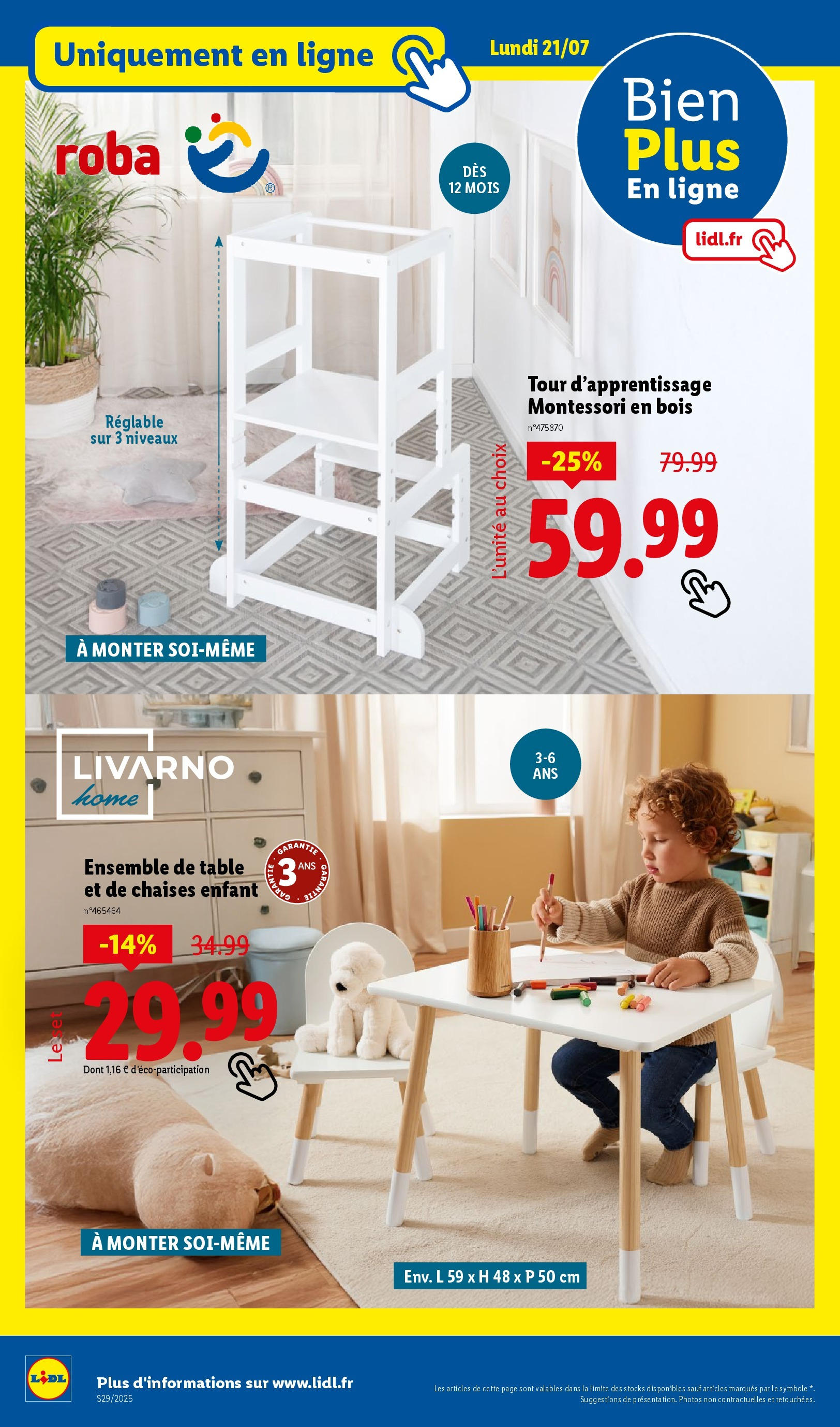 Catalogue LIDL du 16/07/2025 | Promo prospectus en ligne | Page: 74 | Produits: Table Catalogue LIDL du 16/07/2025 | Promo prospectus en ligne | Page: 74 | Produits: Table