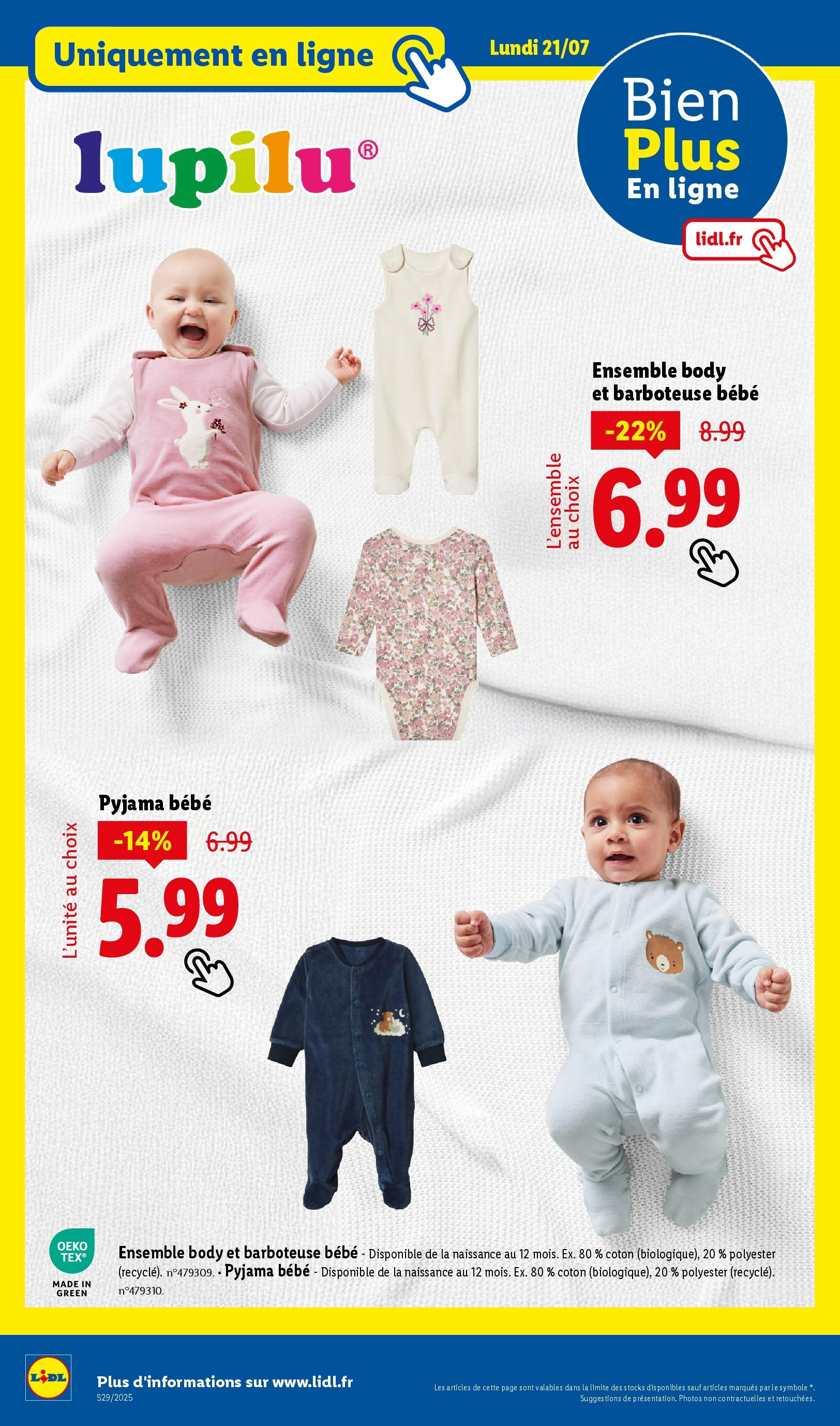 Catalogue LIDL du 16/07/2025 | Promo prospectus en ligne | Page: 76 | Produits: Body, Coton, Pyjama Catalogue LIDL du 16/07/2025 | Promo prospectus en ligne | Page: 76 | Produits: Body, Coton, Pyjama
