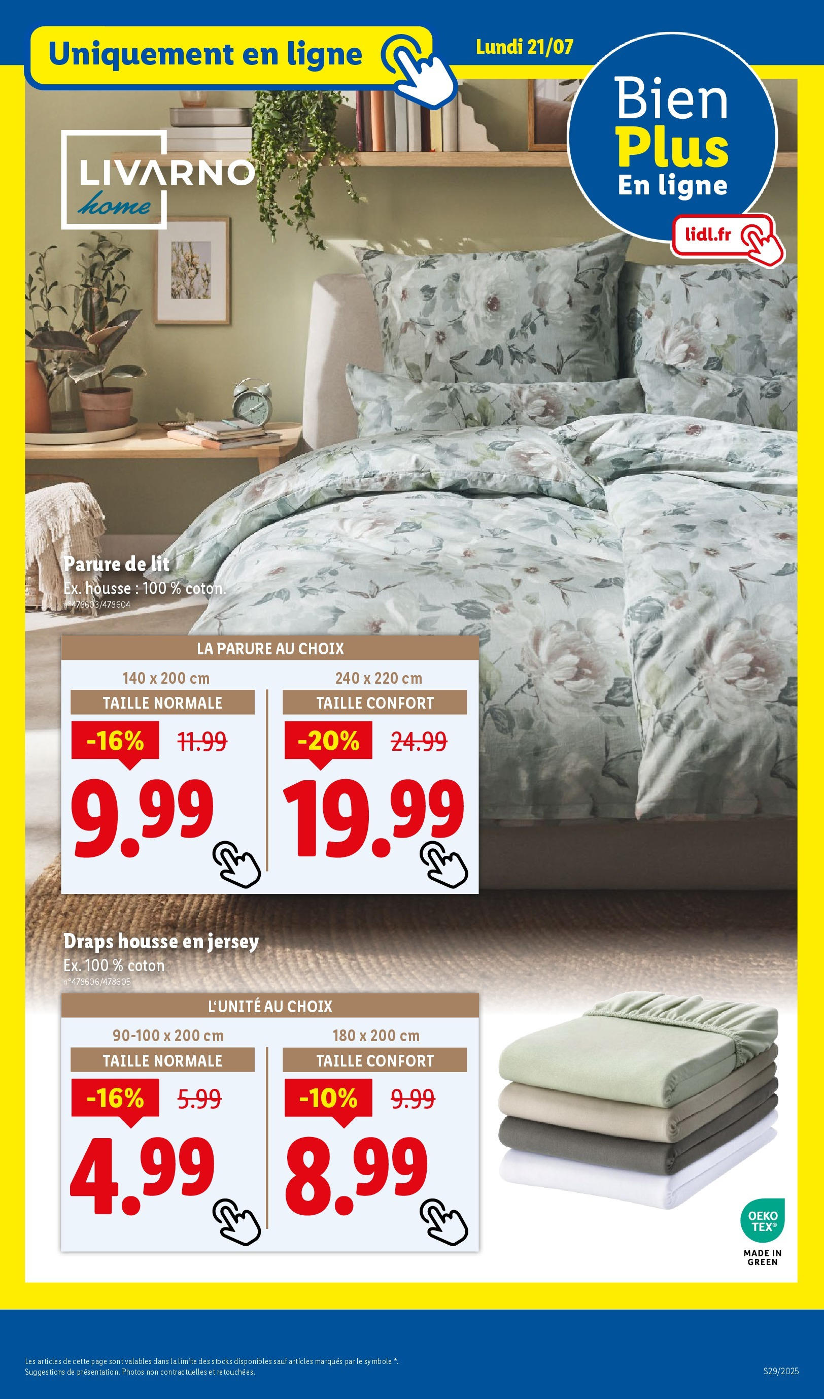 Catalogue LIDL du 16/07/2025 | Promo prospectus en ligne | Page: 77 | Produits: Coton, Parure de lit, Lit Catalogue LIDL du 16/07/2025 | Promo prospectus en ligne | Page: 77 | Produits: Coton, Parure de lit, Lit