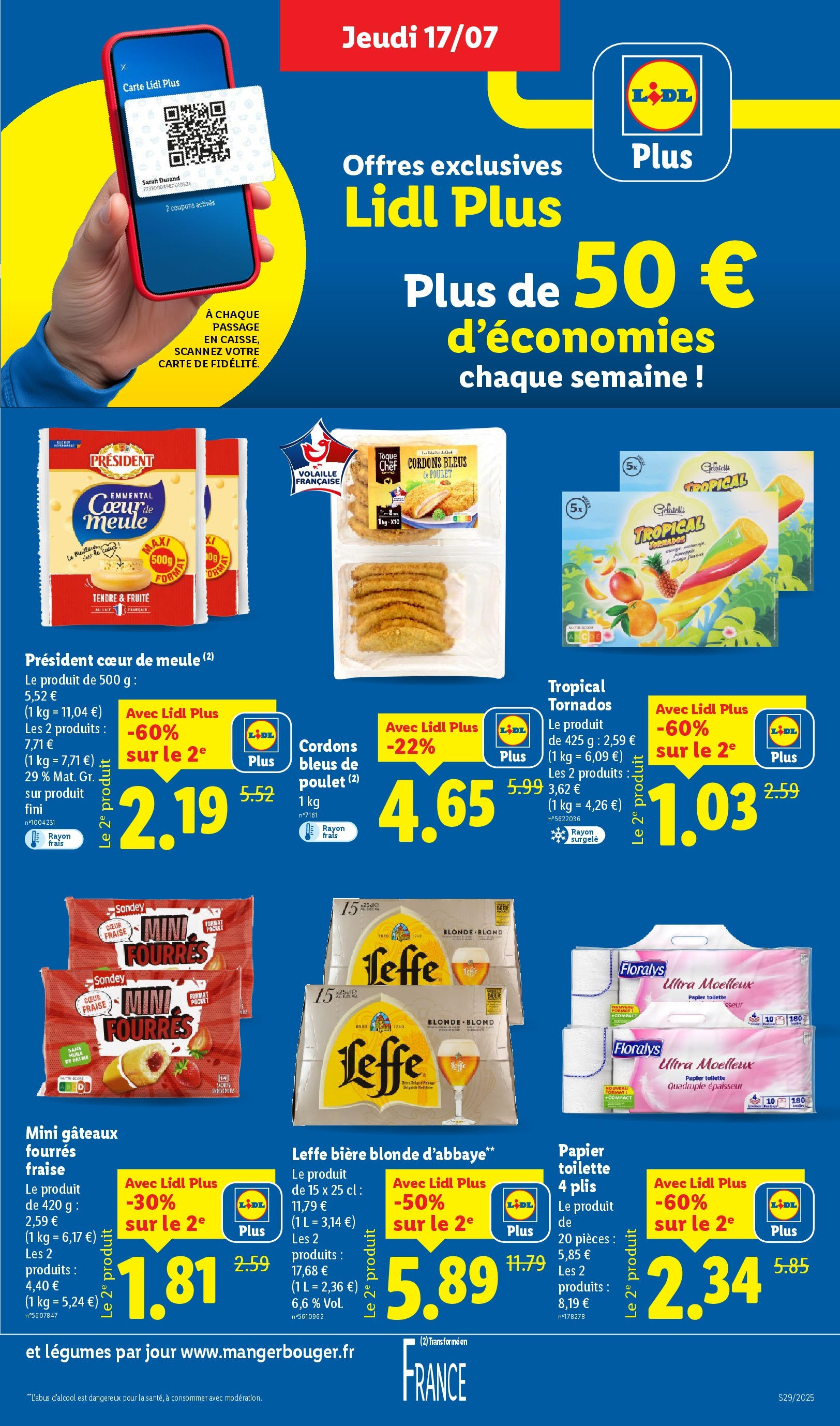 Catalogue LIDL du 16/07/2025 | Promo prospectus en ligne | Page: 9 | Produits: Fraise, Papier toilette 4, Bière, Cordon bleu Catalogue LIDL du 16/07/2025 | Promo prospectus en ligne | Page: 9 | Produits: Fraise, Papier toilette 4, Bière, Cordon bleu